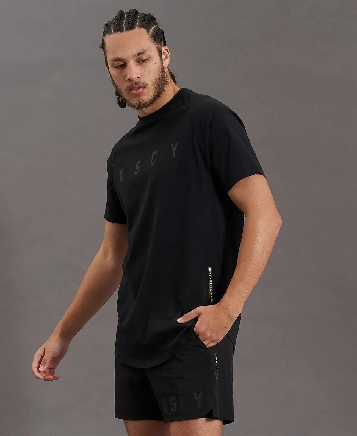Process Raglan Curved Hem T-Shirt Jet Black sold by Neverland product image thumbnail 2