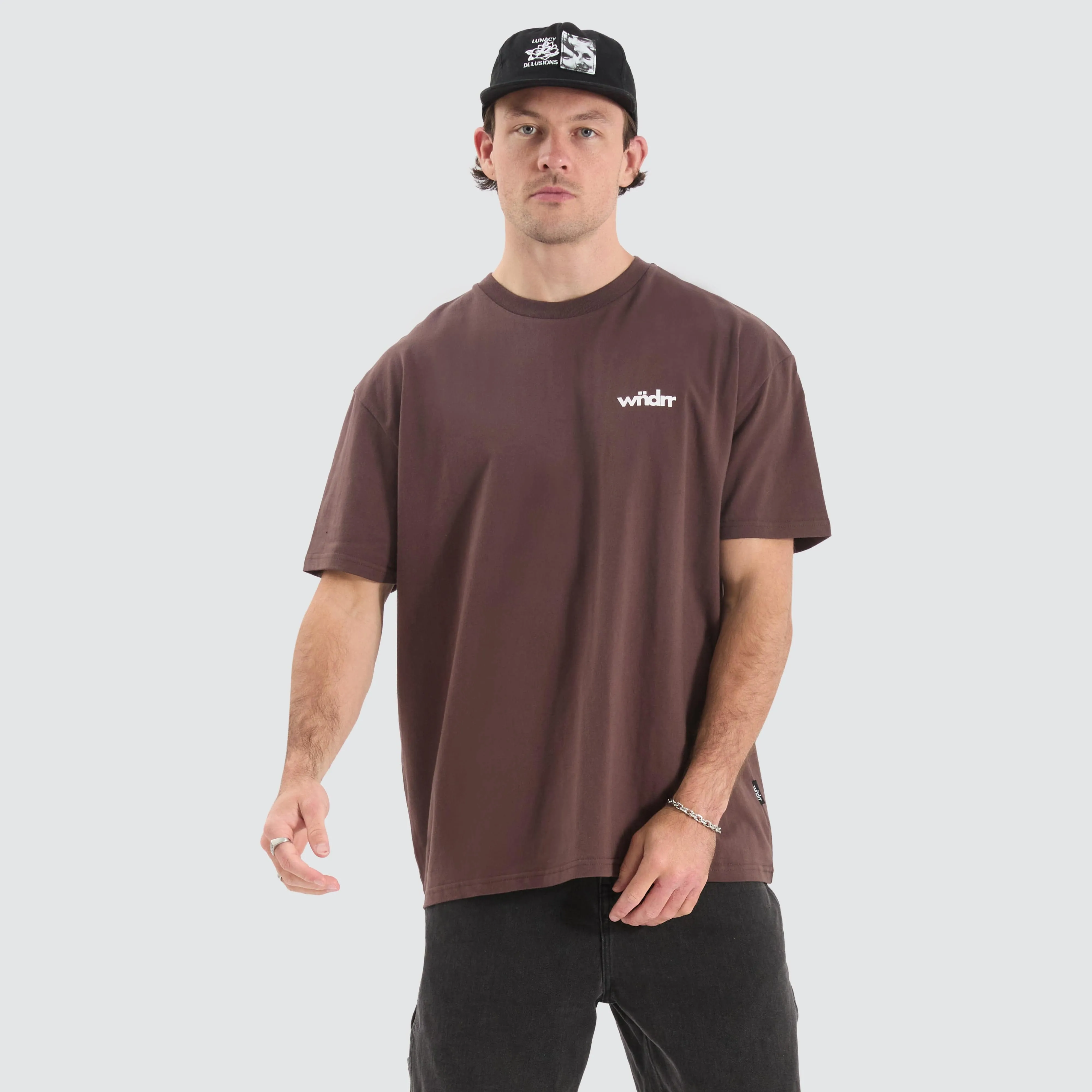 Frontline Box Fit Tee Brown sold by Neverland product image thumbnail 3