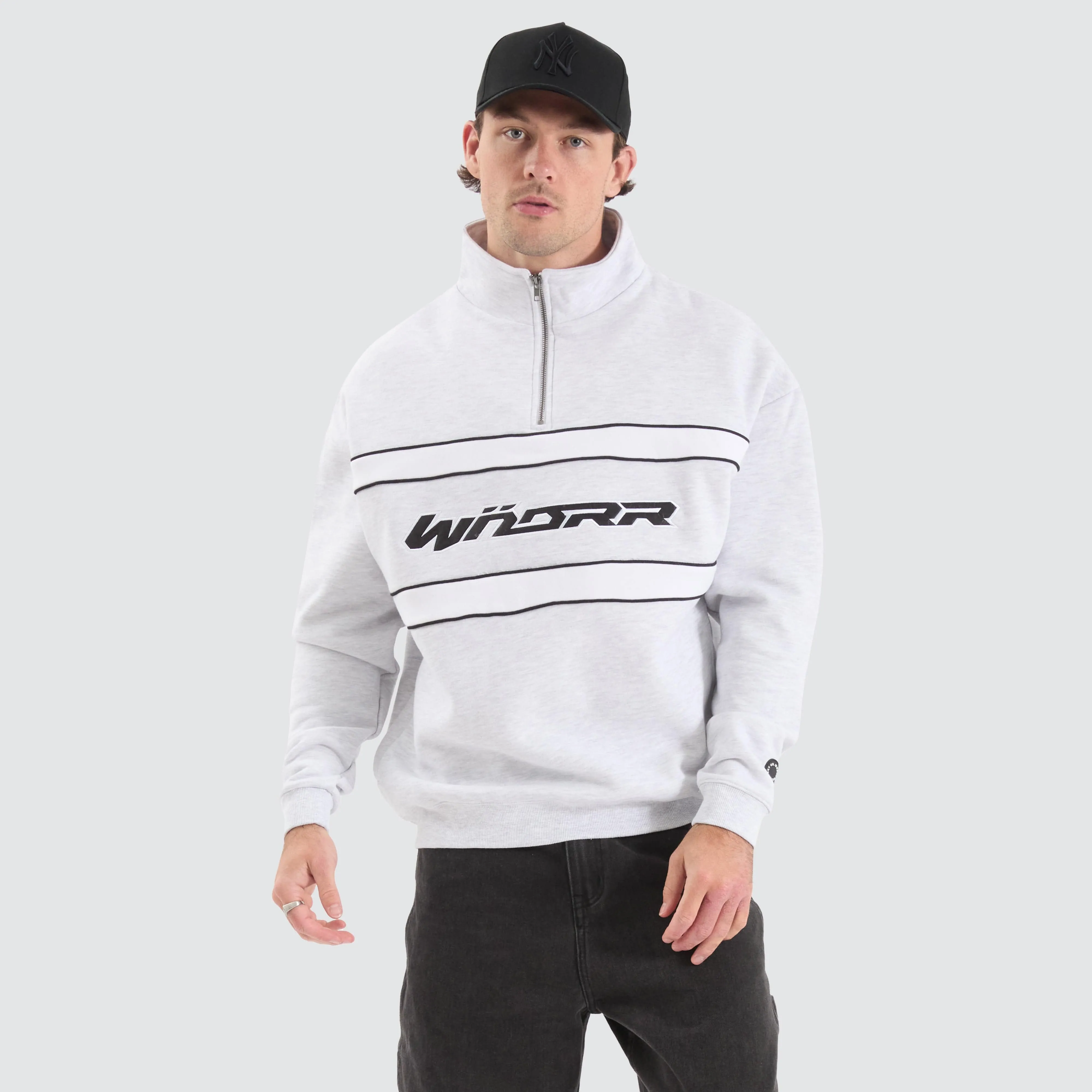 Companion 1/4 Zip Sweat White Marle sold by Neverland