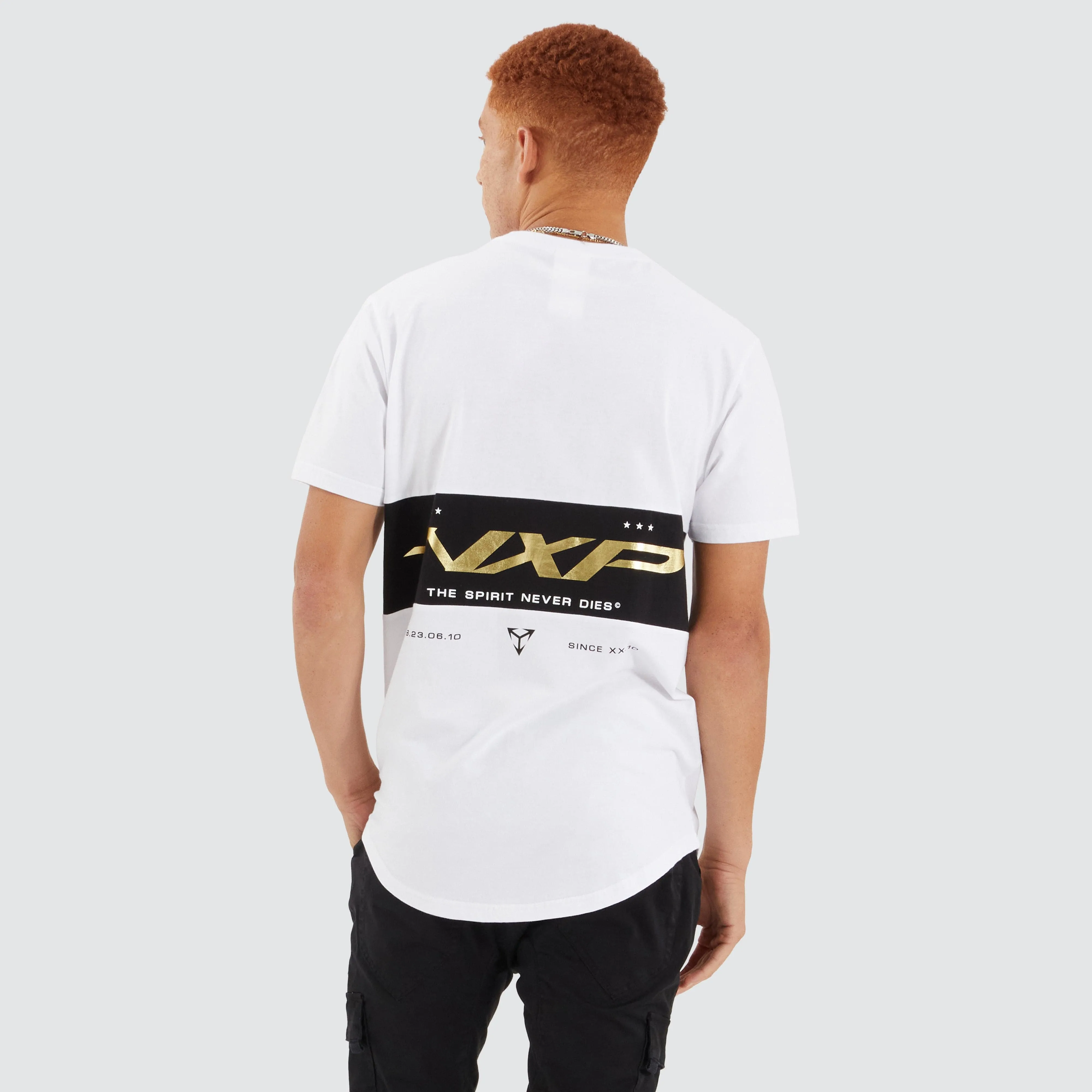 Tranquil Dual Curved Tee Optical White sold by Neverland