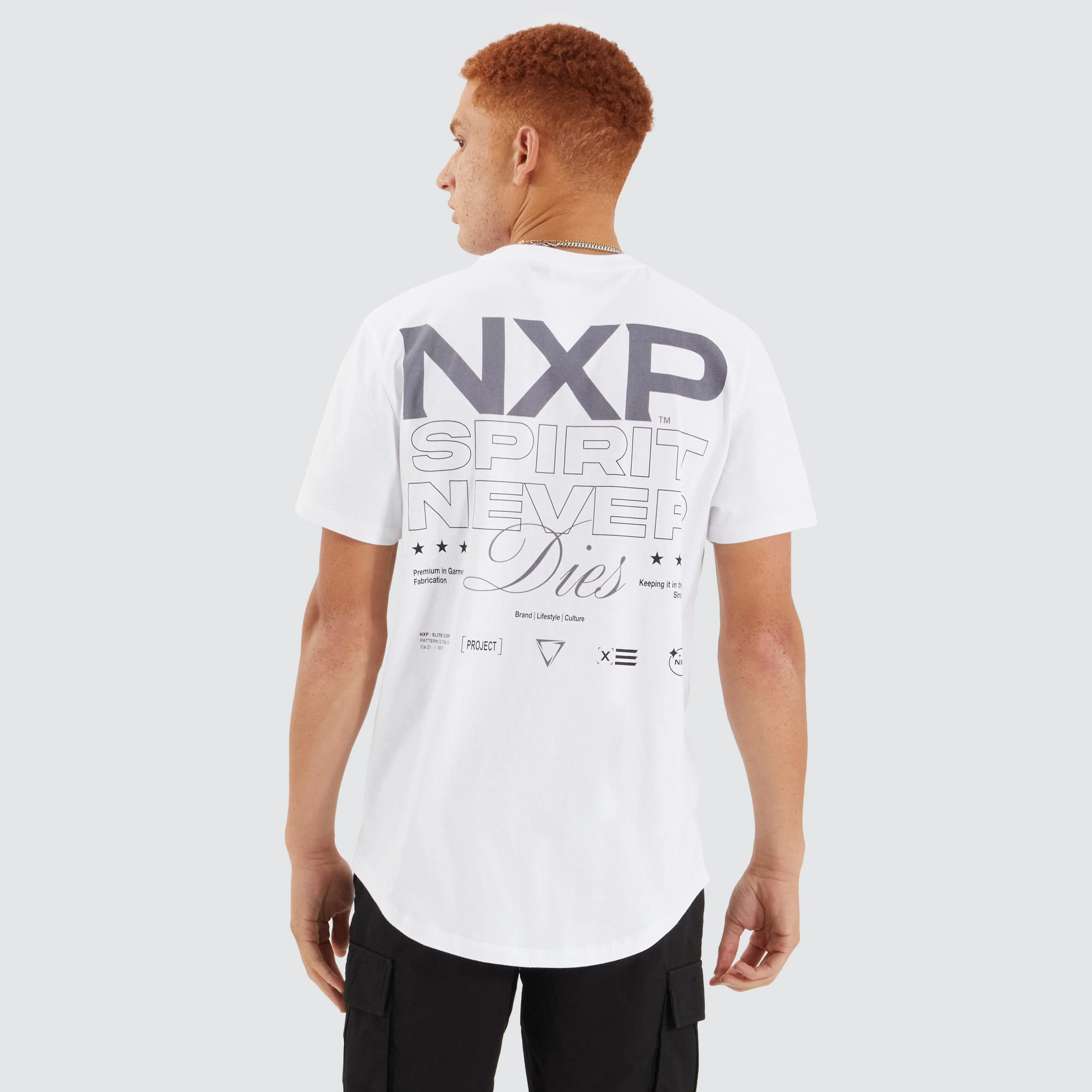 Simulation Dual Curved Tee Optical White sold by Neverland