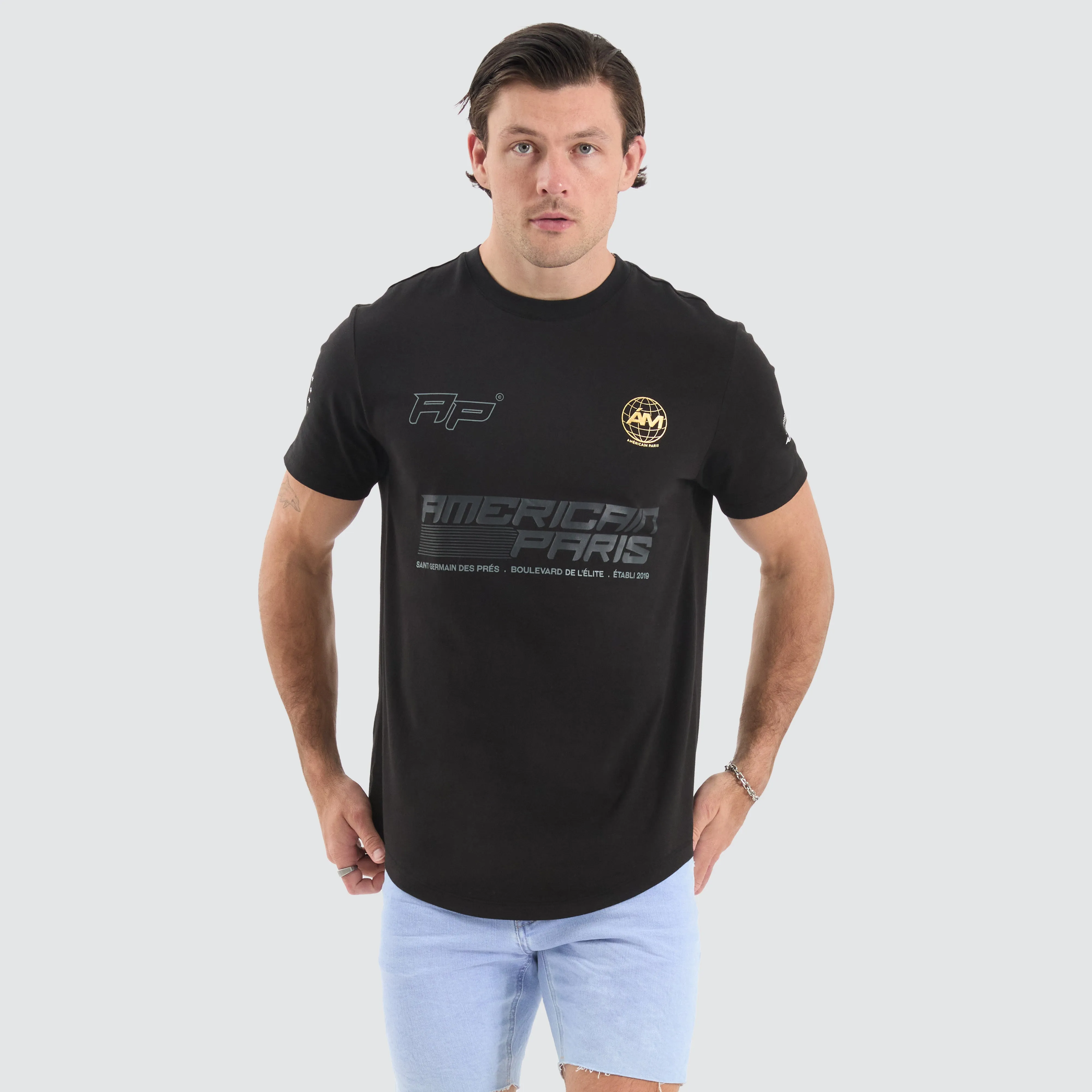 Elemental Dual Curved Tee Jet Black sold by Neverland