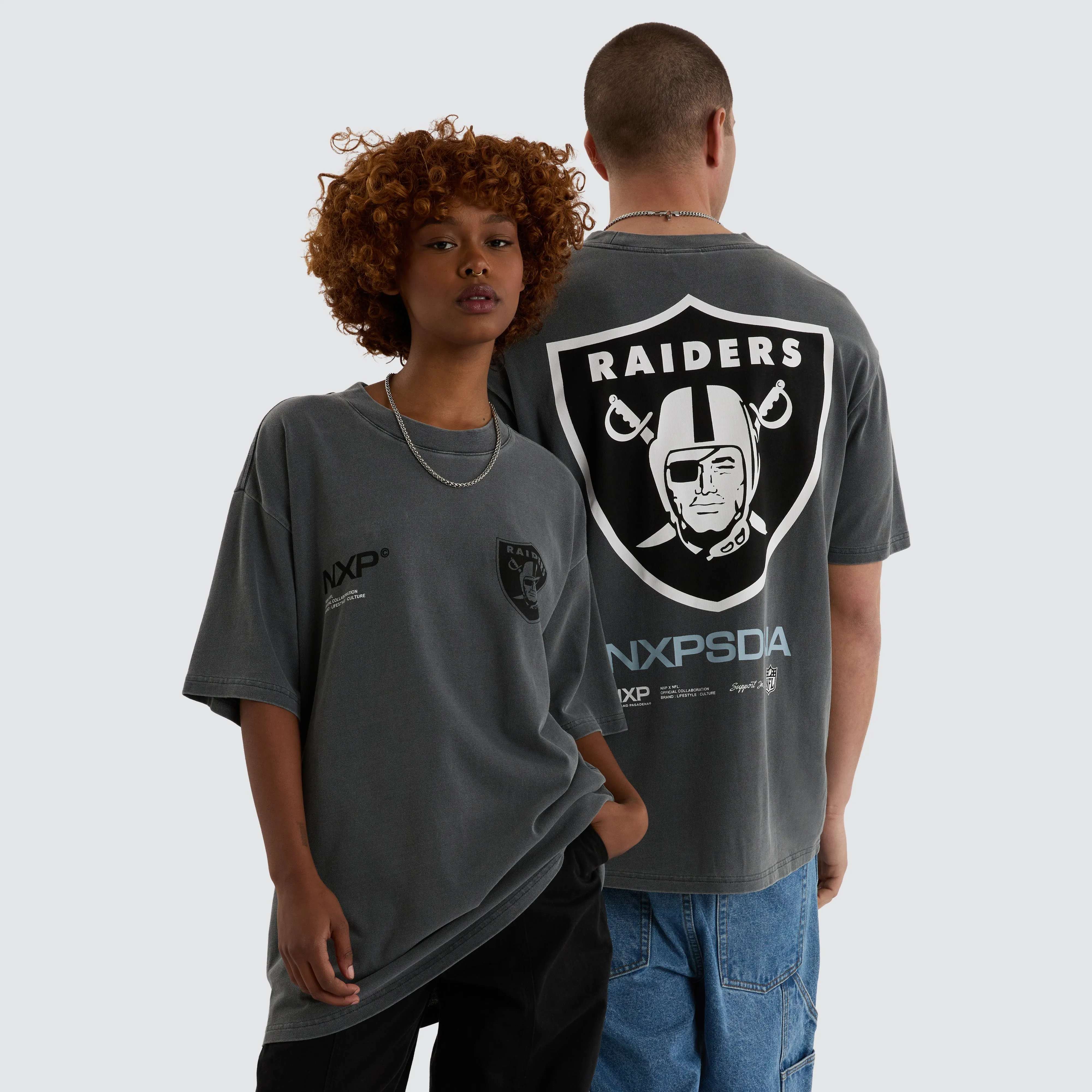Las Vegas Raiders NFL Box Fit Tee Pigment Charcoal sold by Neverland product image thumbnail 2