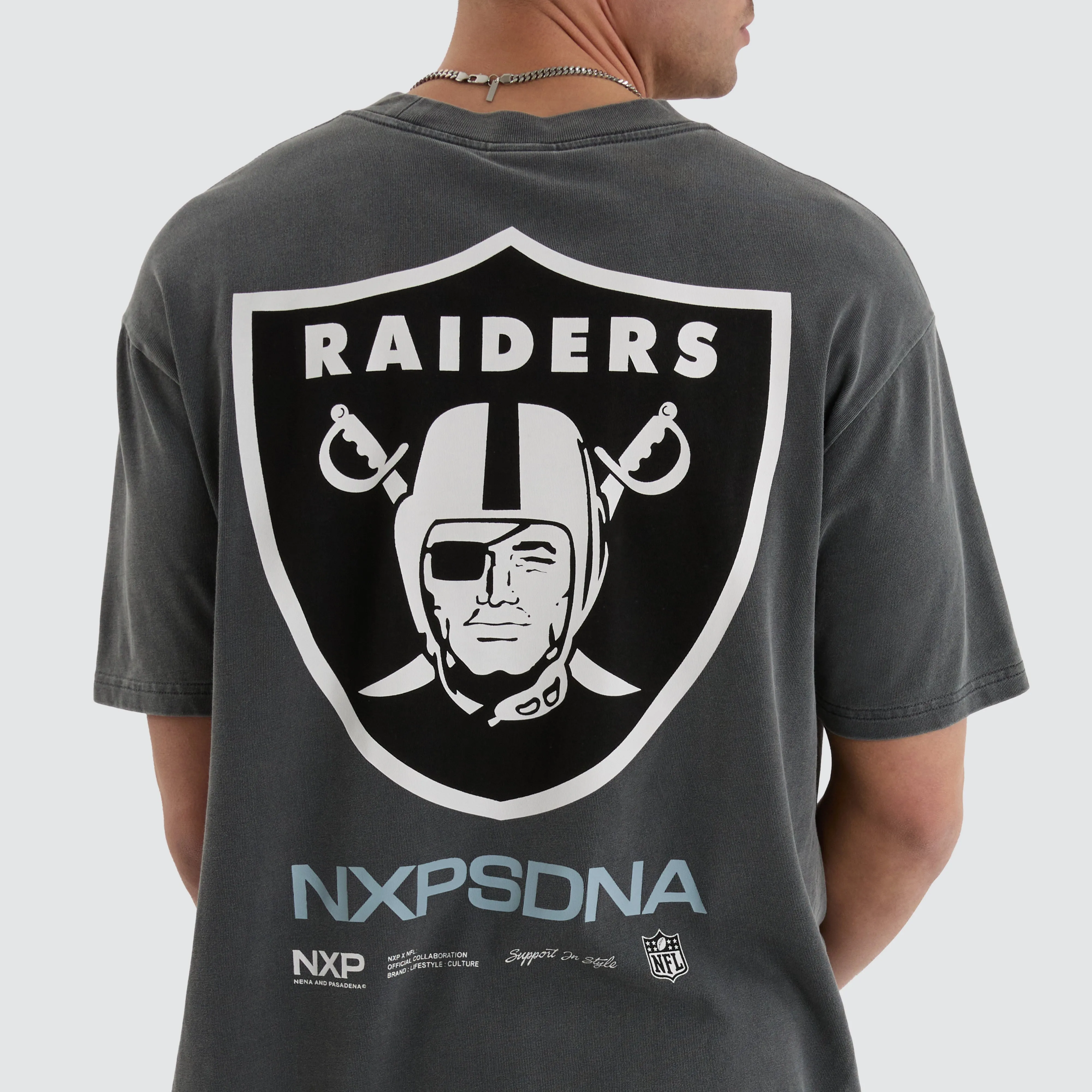 Las Vegas Raiders NFL Box Fit Tee Pigment Charcoal sold by Neverland product image thumbnail 4