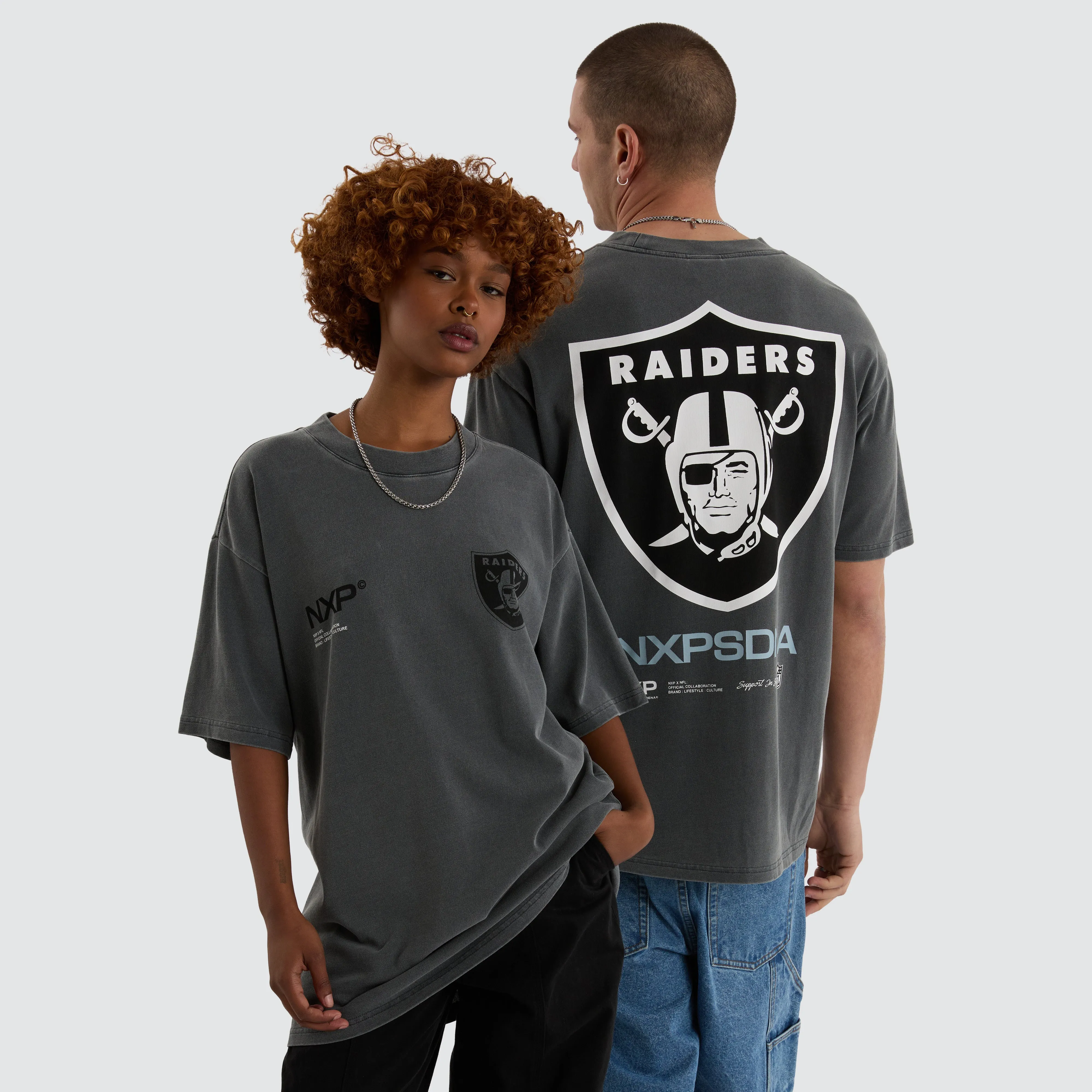 Las Vegas Raiders NFL Box Fit Tee Pigment Charcoal sold by Neverland product image thumbnail 5