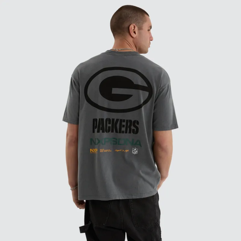 Green Bay Packers NFL Box Fit Tee Pigment Charcoal sold by Neverland