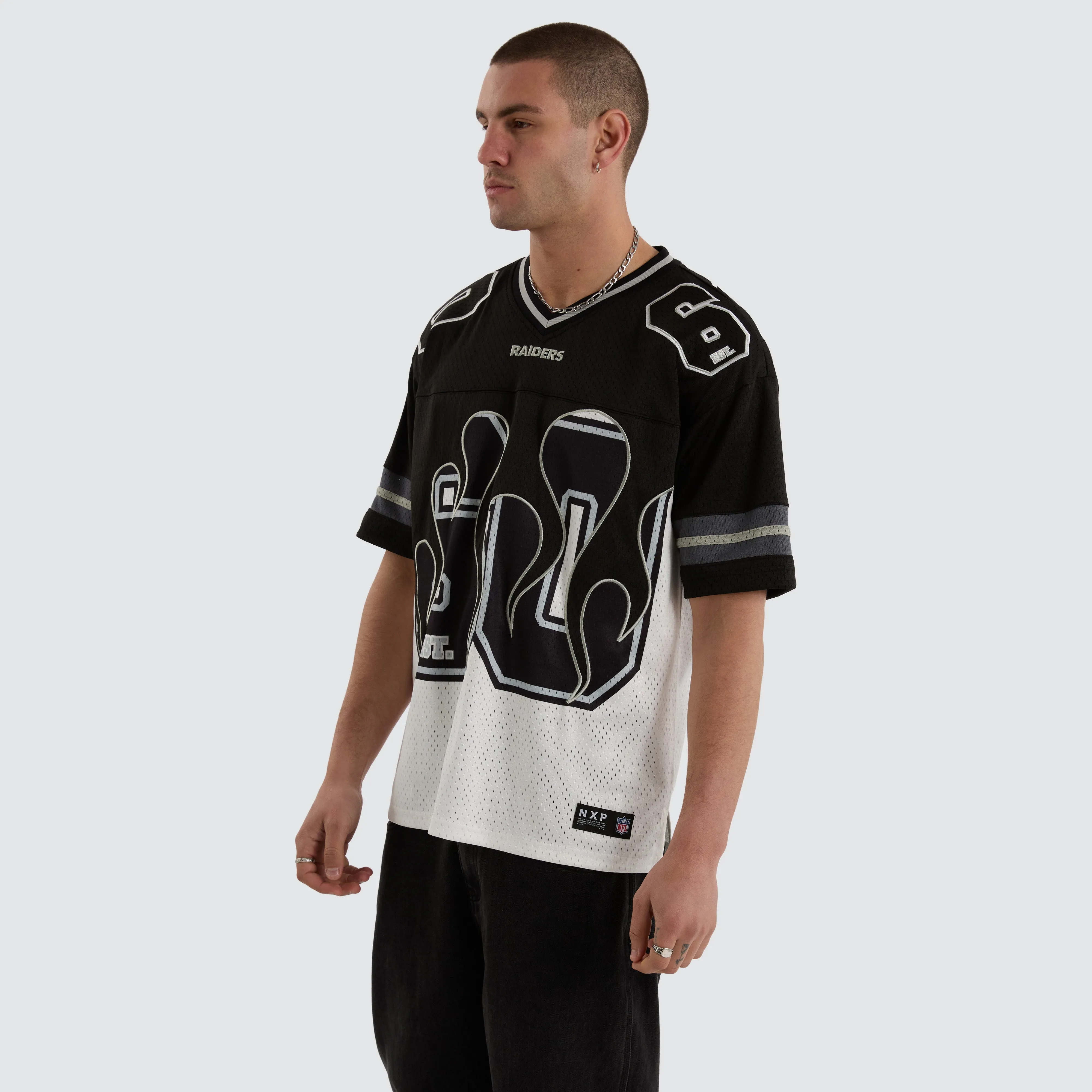 Las Vegas Raiders NFL Flame Jersey Tee Black/White sold by Neverland product image thumbnail 5