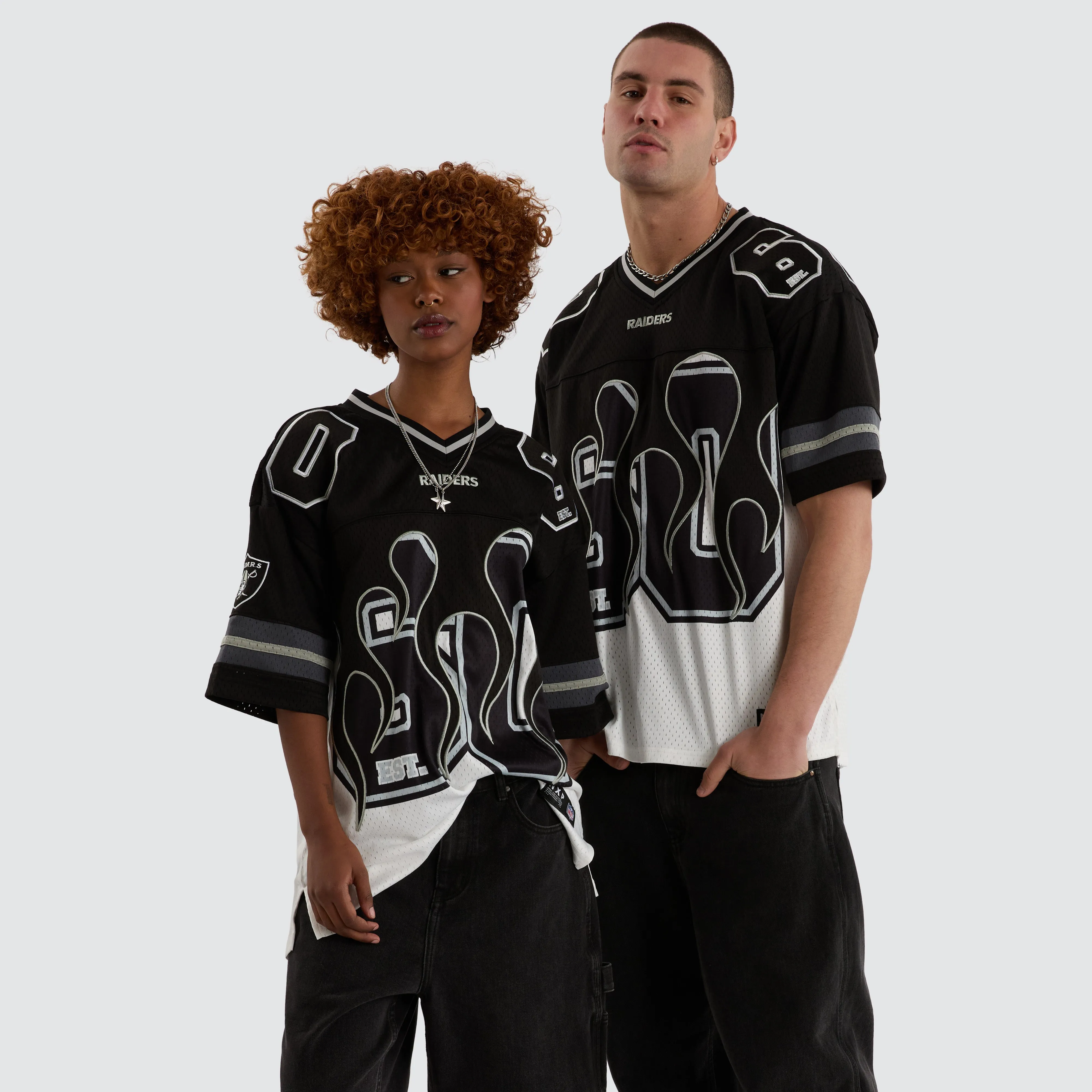 Las Vegas Raiders NFL Flame Jersey Tee Black/White sold by Neverland product image thumbnail 4