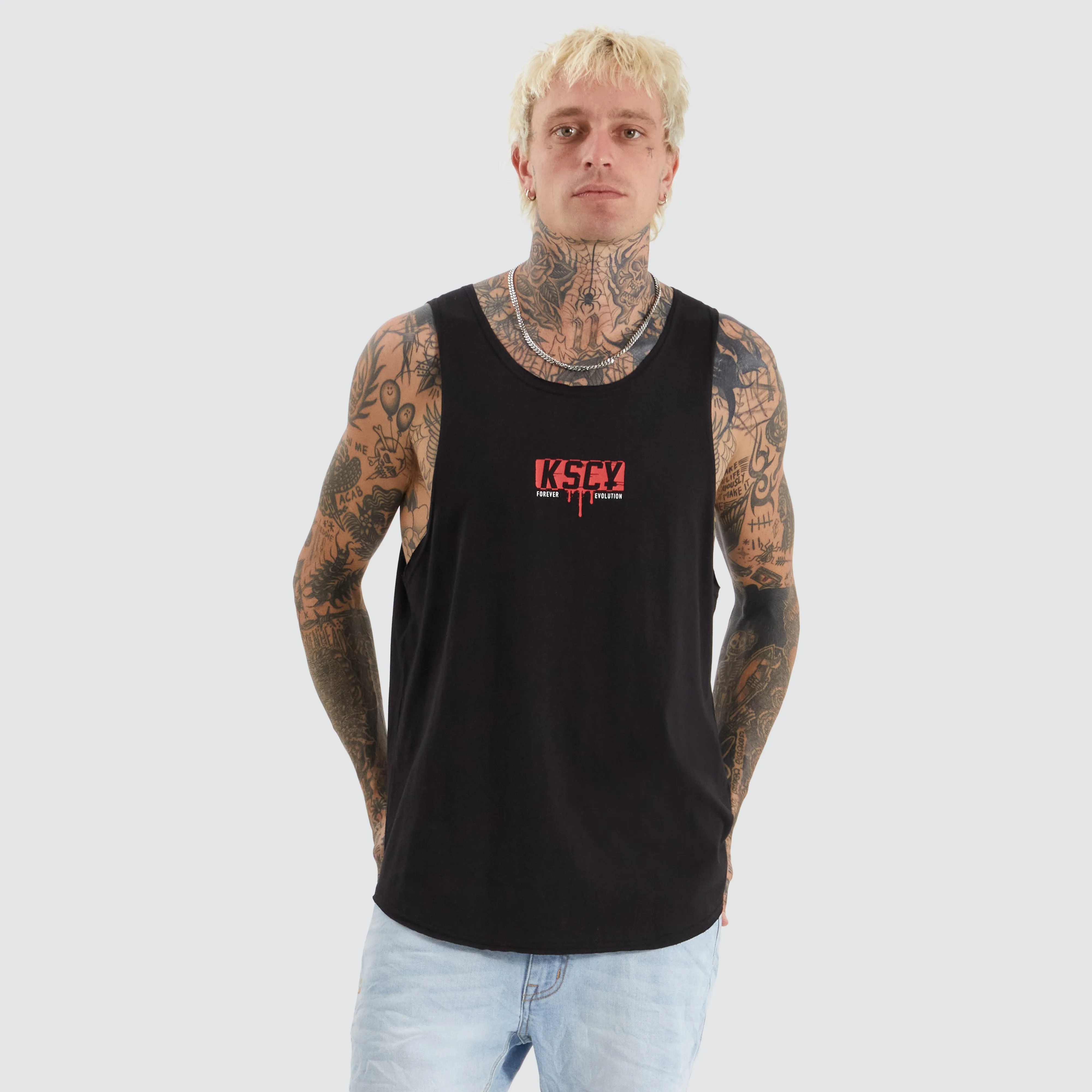 Ripped Raw Muscle Tank Jet Black sold by Neverland product image thumbnail 2