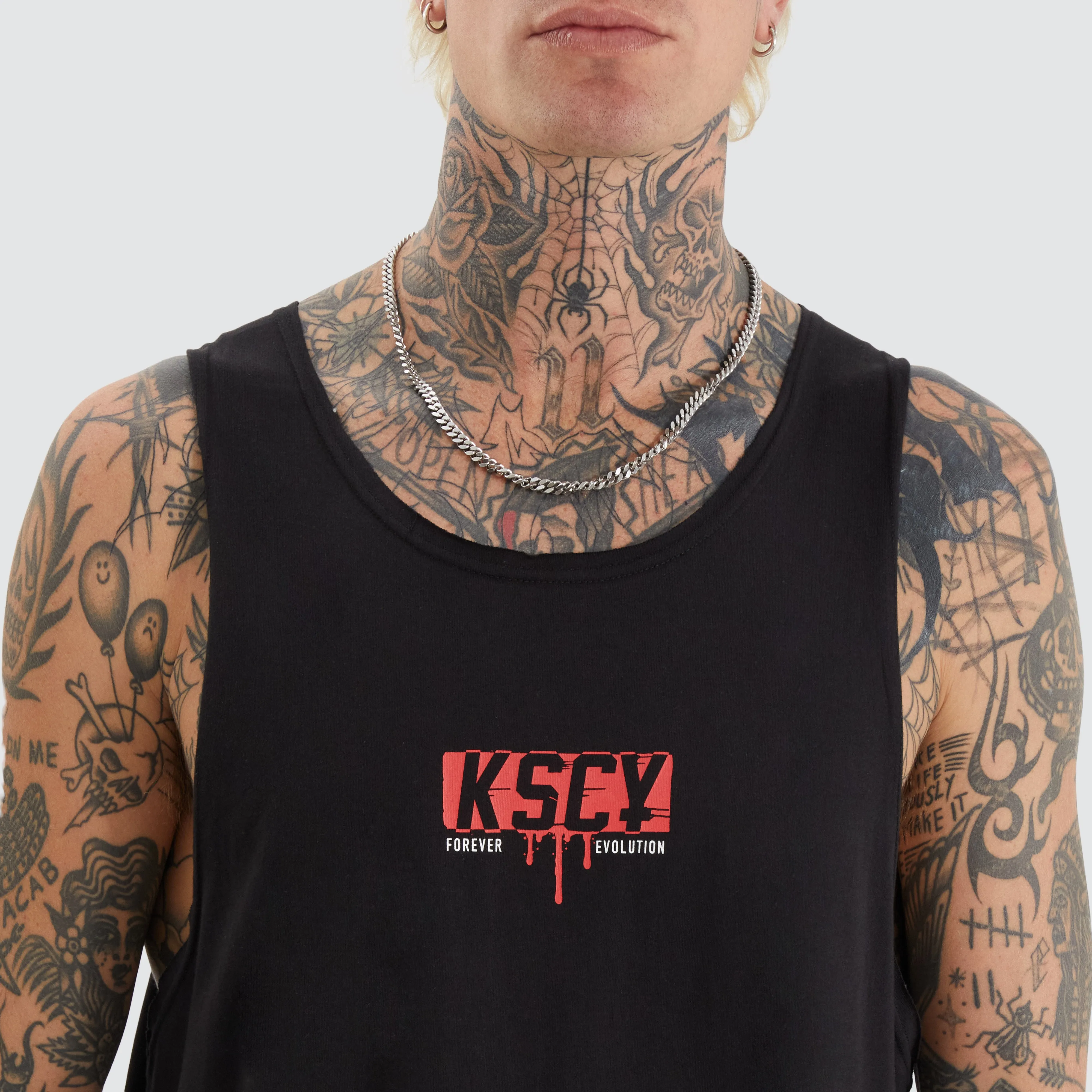 Ripped Raw Muscle Tank Jet Black sold by Neverland product image thumbnail 3