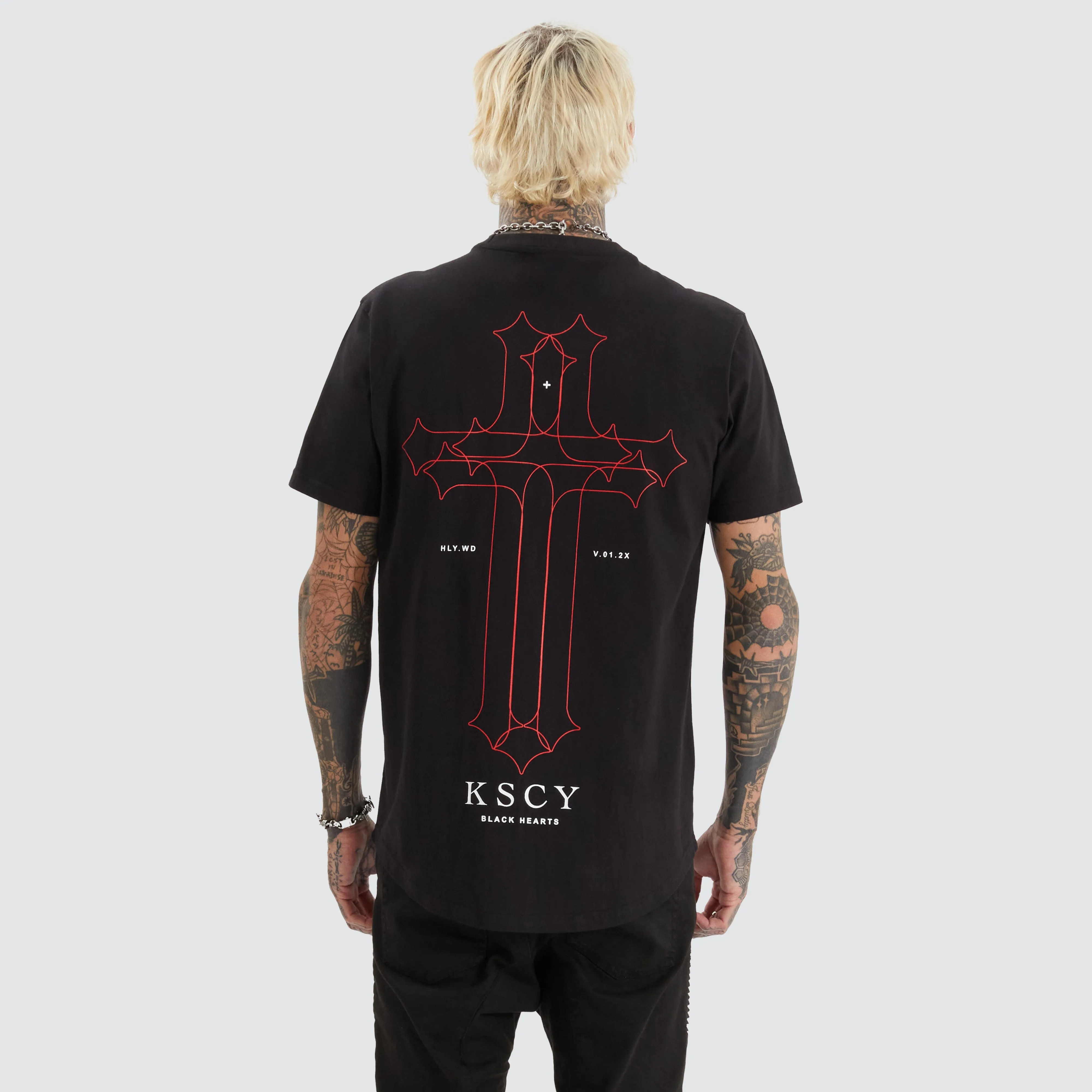 Focused Dual Curved Tee Jet Black sold by Neverland