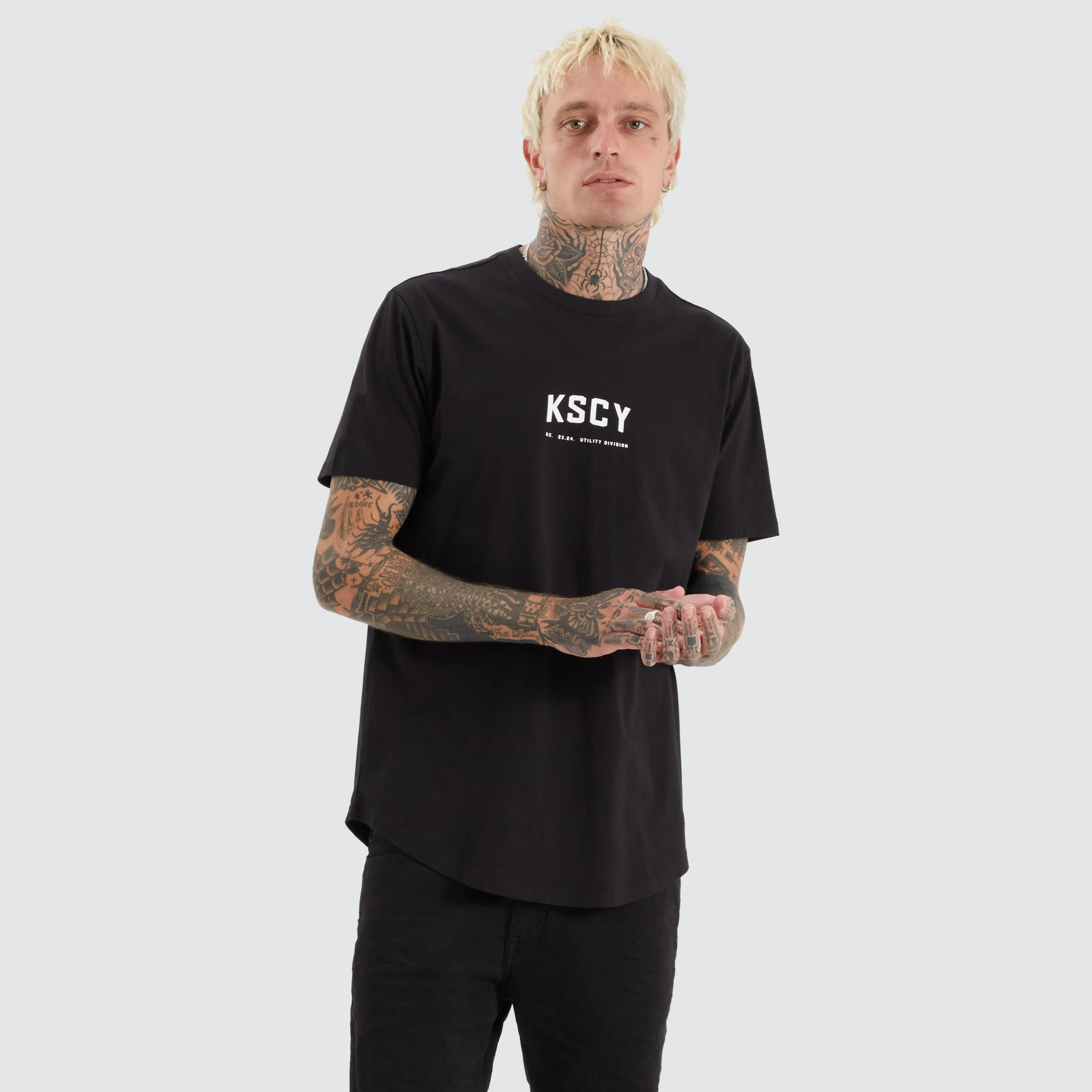 Pirton Dual Curved Tee Jet Black sold by Neverland