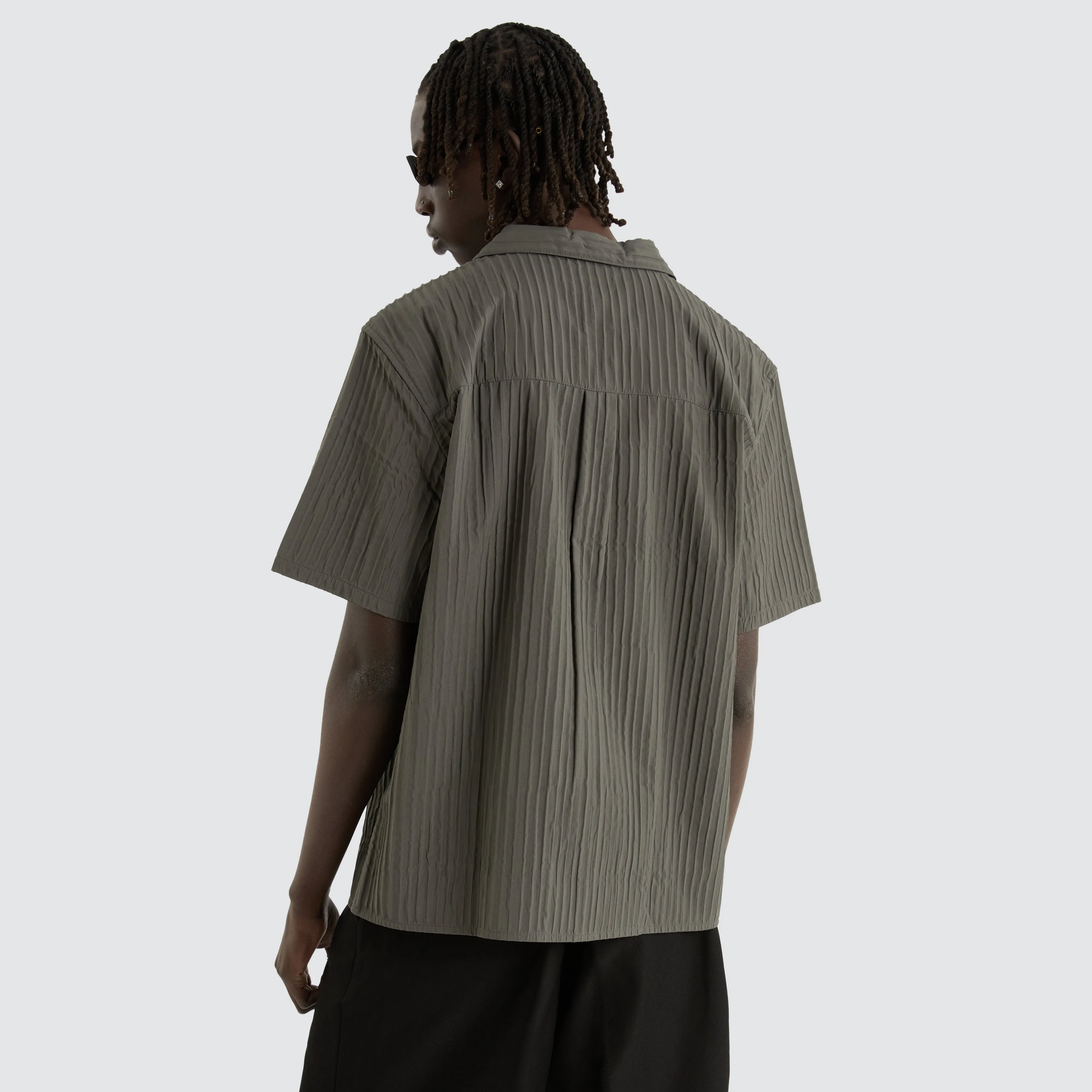 Pleated Resort Crop Shirt Pewter sold by Neverland product image thumbnail 3