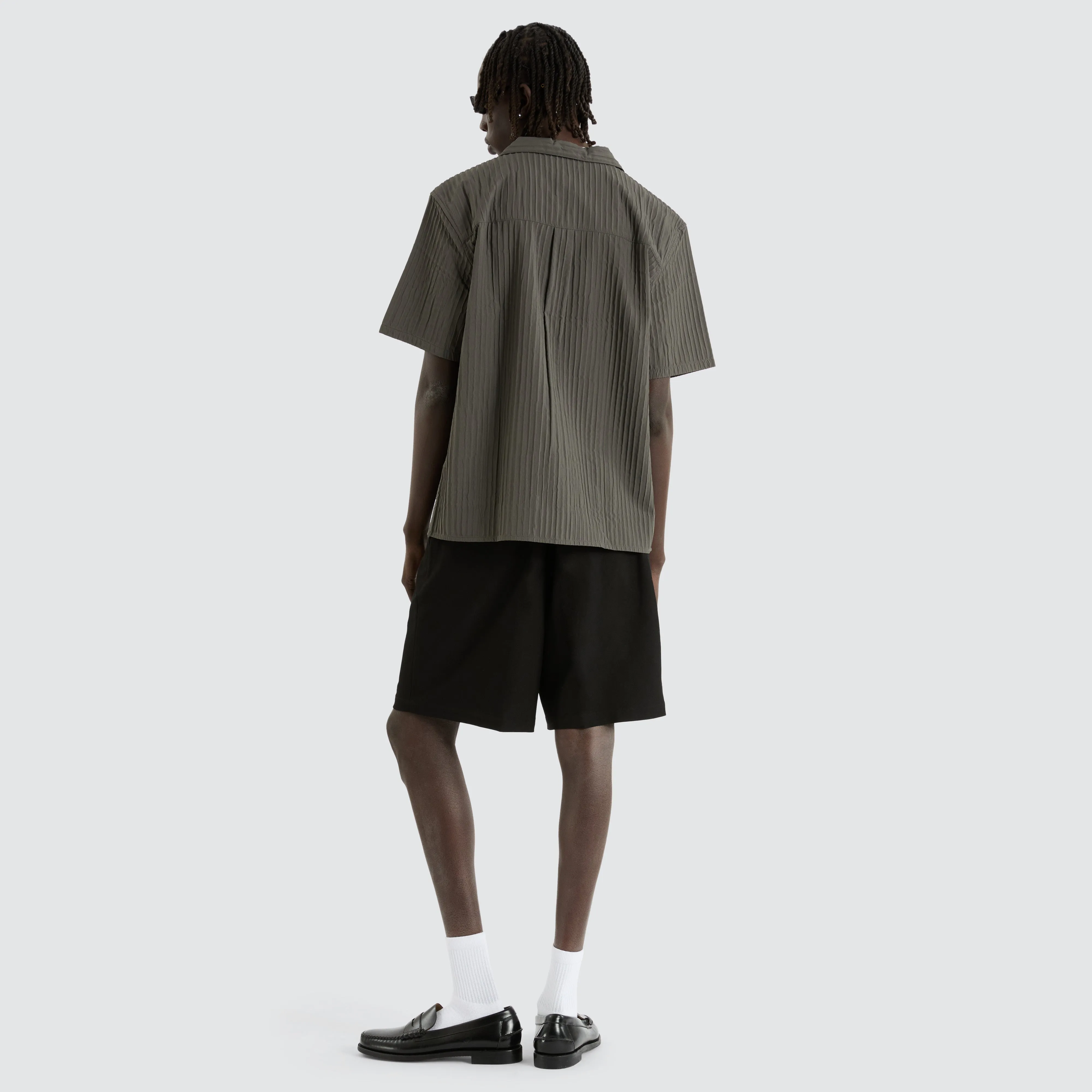 Pleated Resort Crop Shirt Pewter sold by Neverland product image thumbnail 4