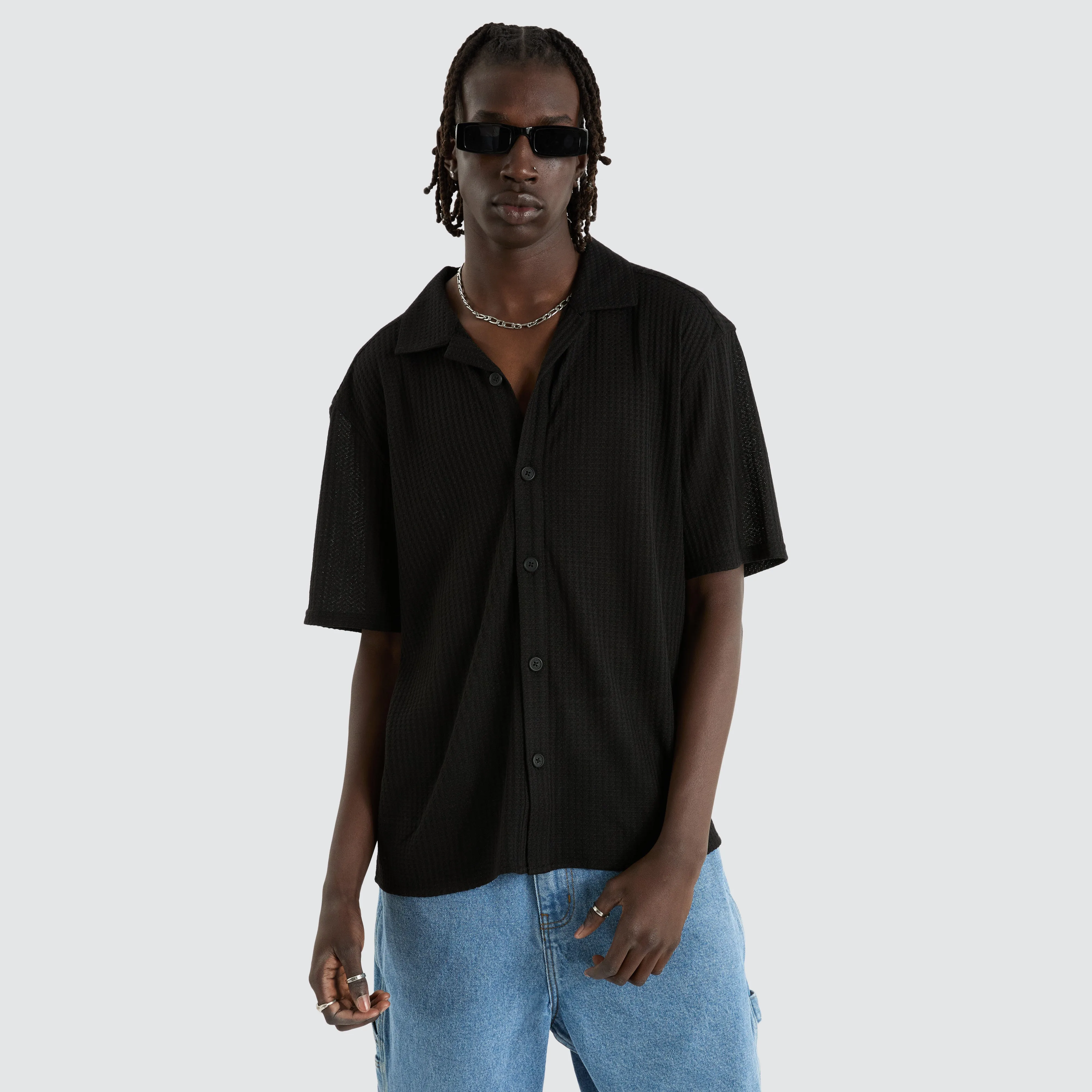 Byron Knit Resort Crop Shirt Black sold by Neverland product image thumbnail 3