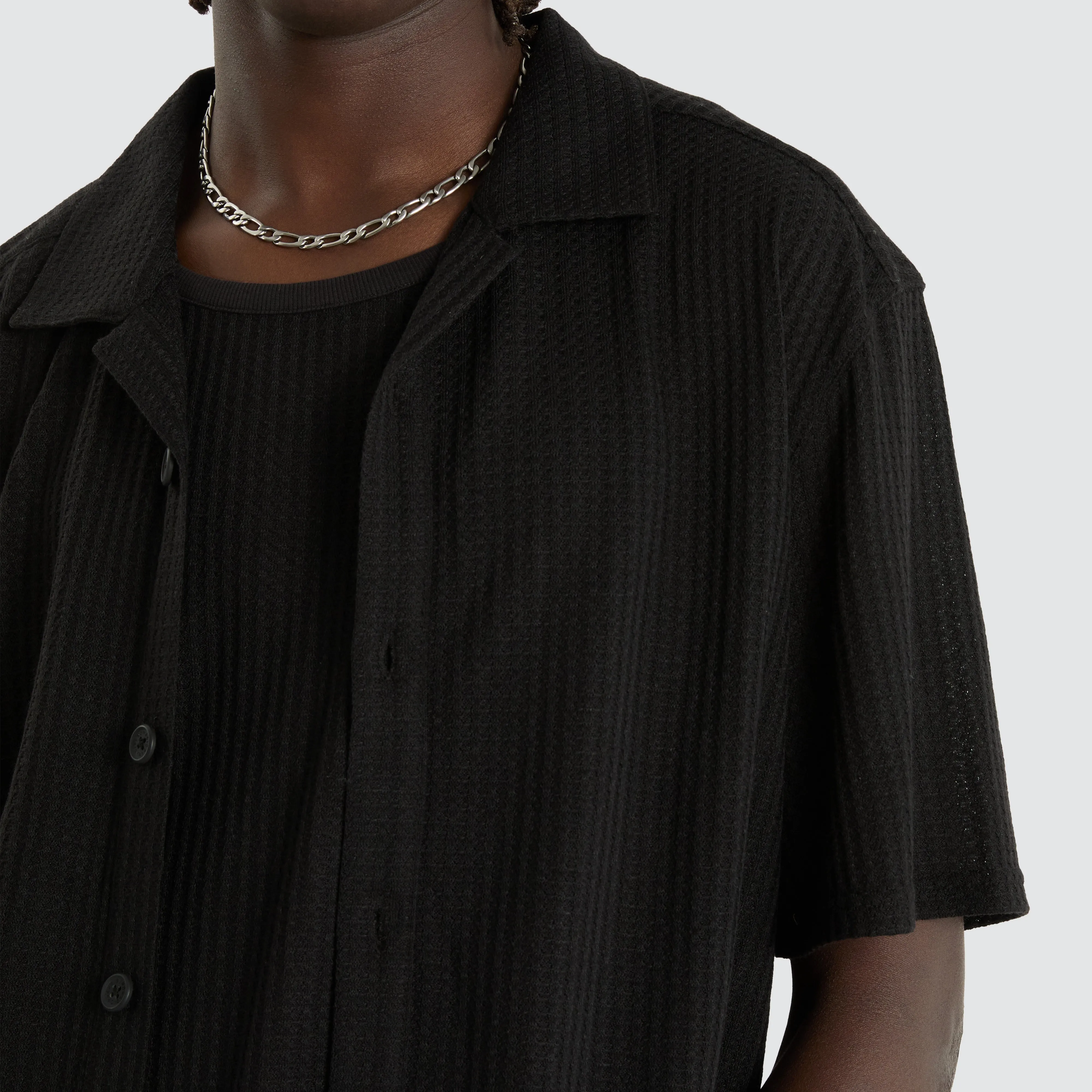 Byron Knit Resort Crop Shirt Black sold by Neverland product image thumbnail 4