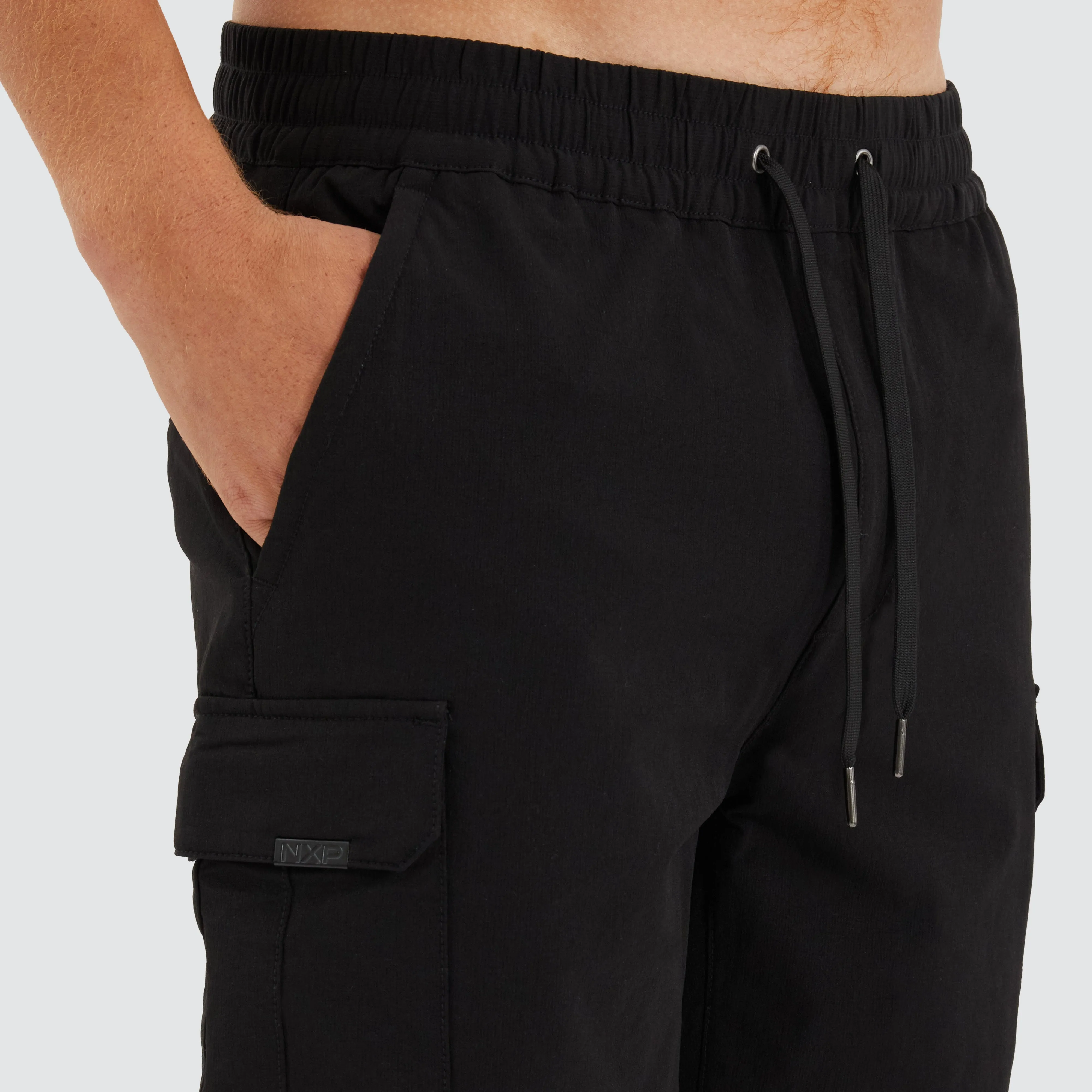 S150 Slim Stretch Cargo Short Black sold by Neverland product image thumbnail 5