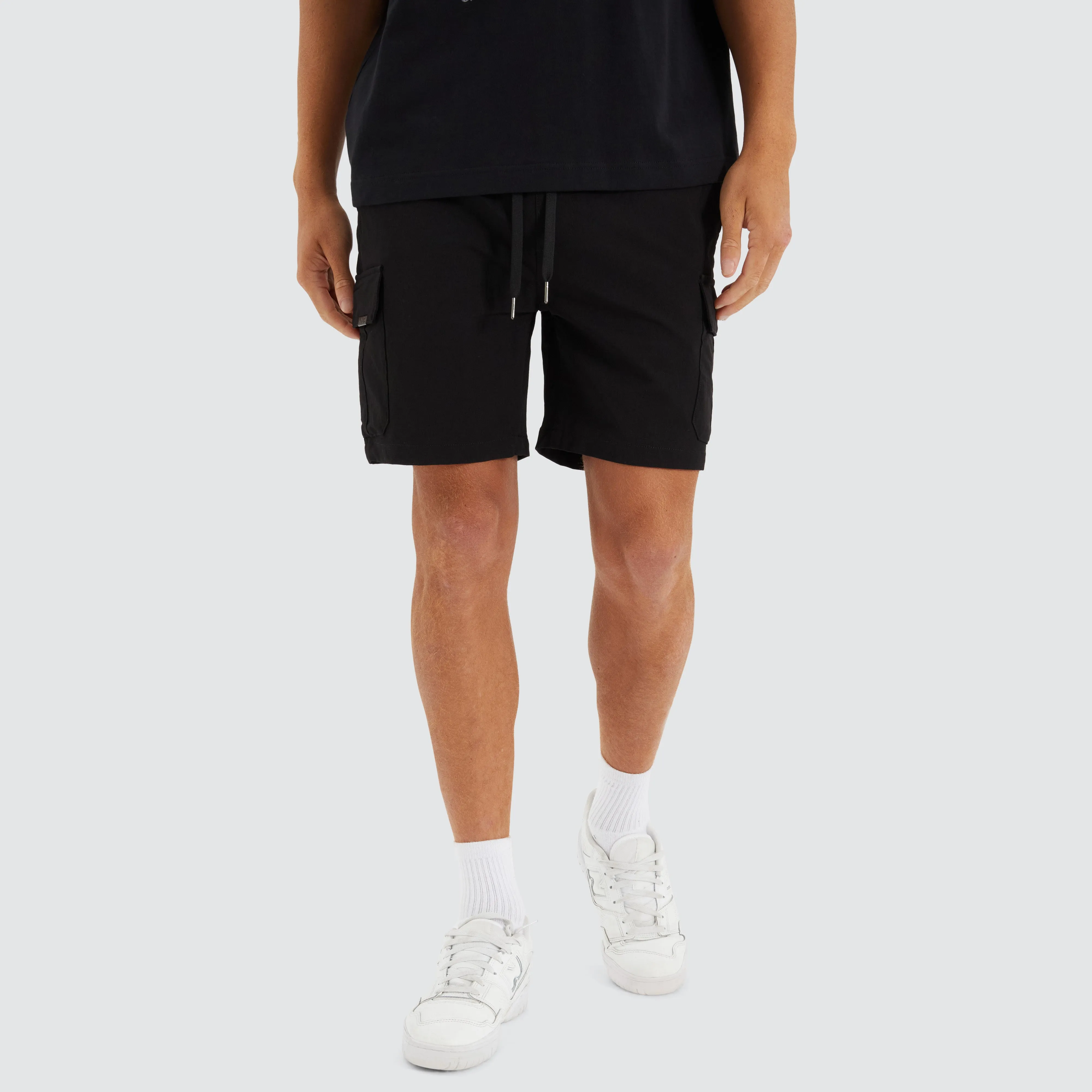S150 Slim Stretch Cargo Short Black sold by Neverland
