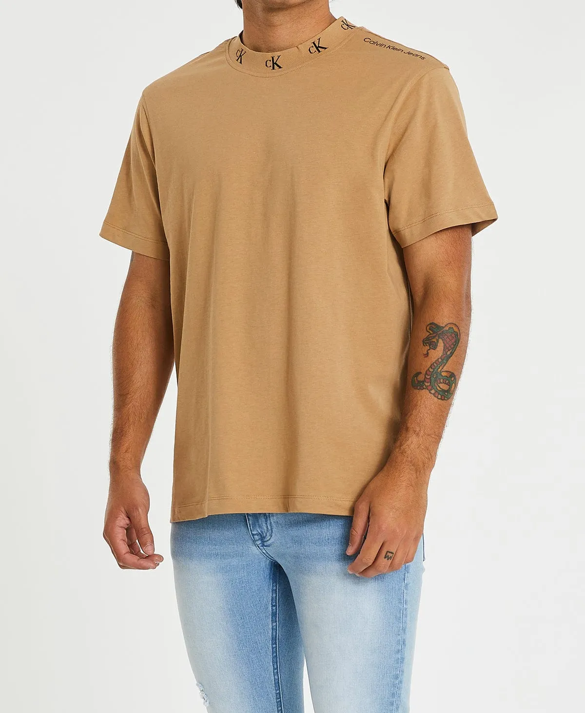 Logo Jacquard T-Shirt Timeless Camel sold by Neverland product image thumbnail 4