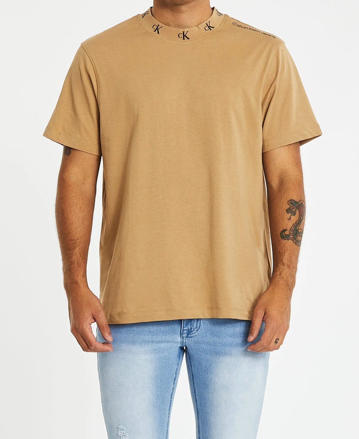 Logo Jacquard T-Shirt Timeless Camel sold by Neverland product image thumbnail 3