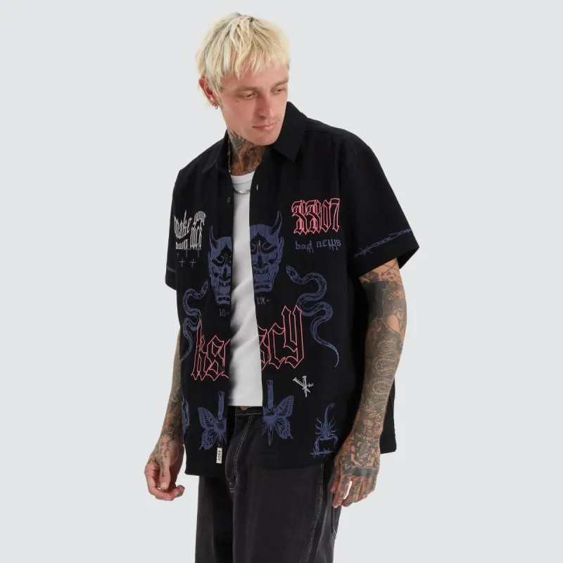 Menith Mechanic Shirt Jet Black sold by Neverland