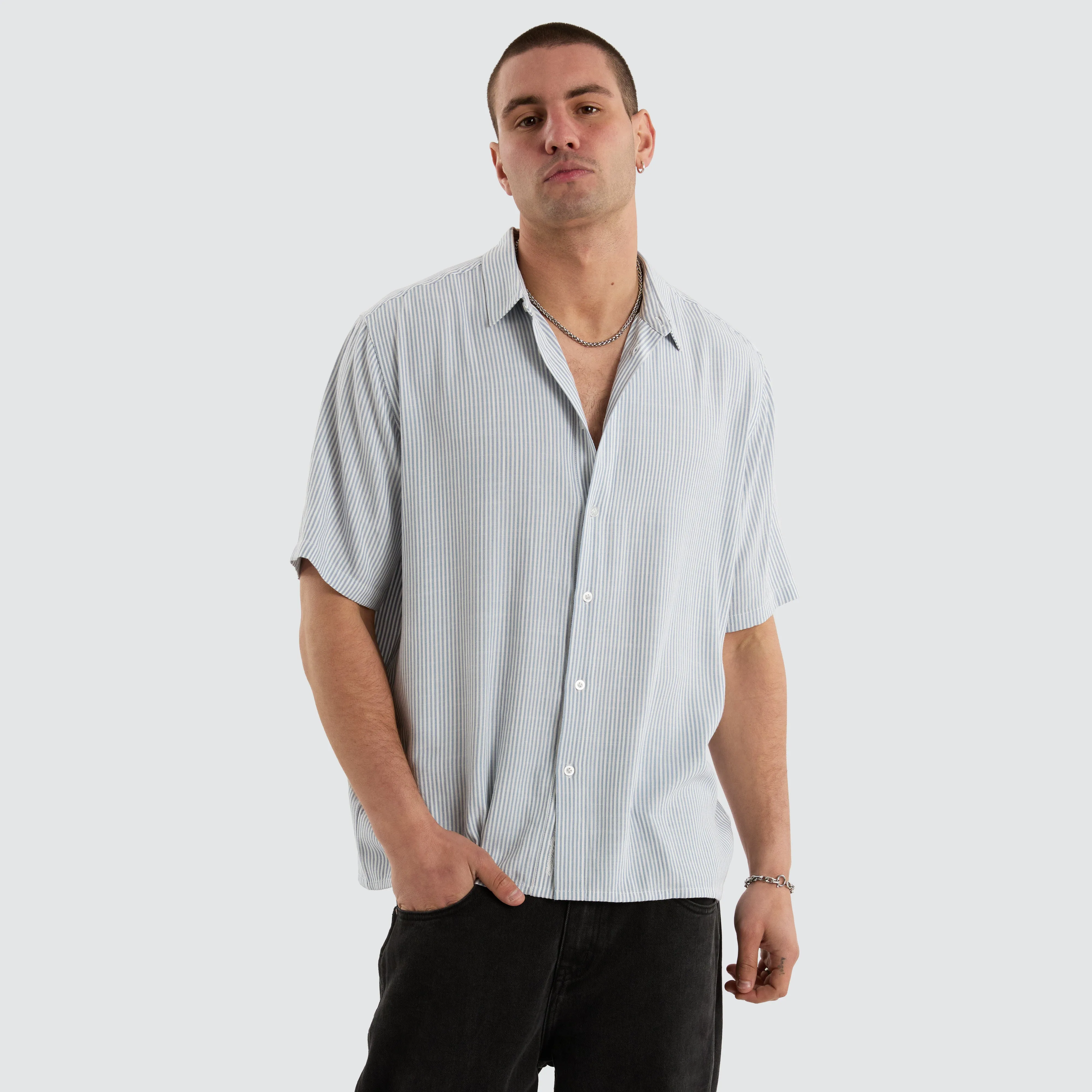 Star Shortsleeve Shirt White sold by Neverland