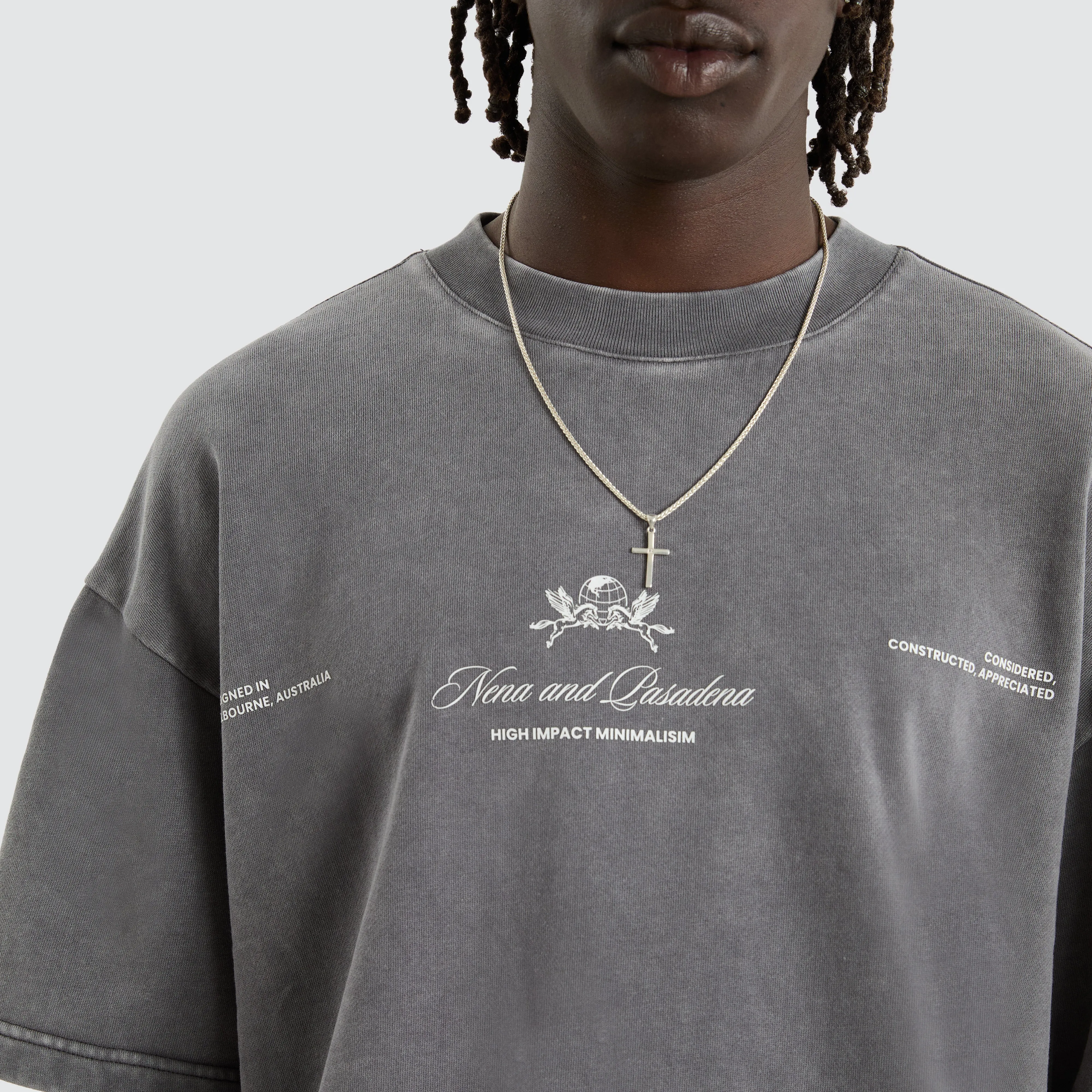 Date Night Loopback Raptor Tee Mineral Asphalt sold by Neverland product image thumbnail 2