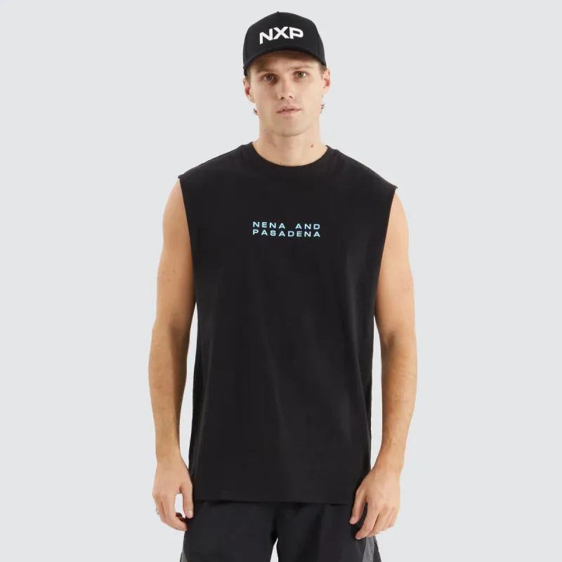 Caution Scoop Back Muscle Jet Black sold by Neverland