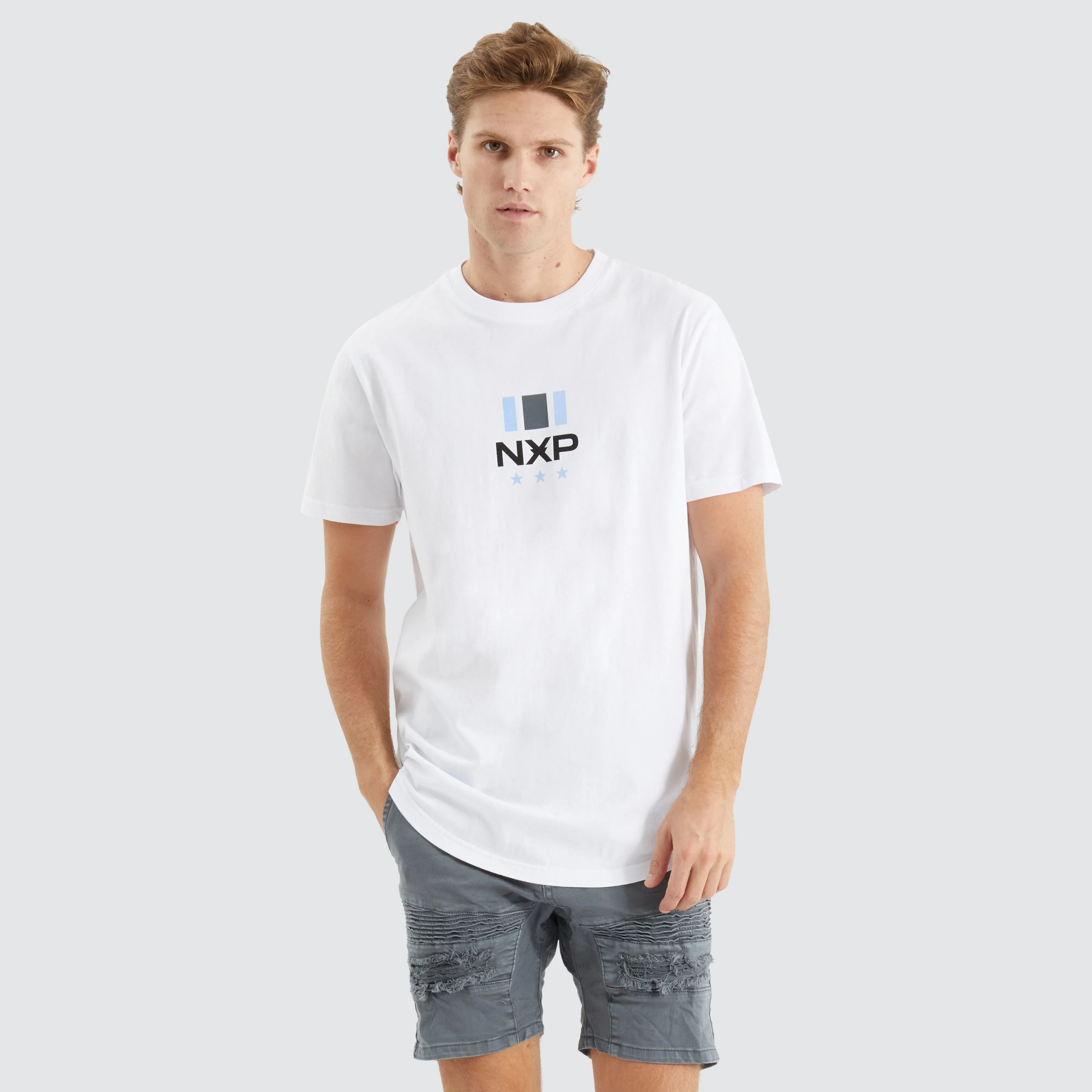 Line Dual Curved Tee Optical White sold by Neverland