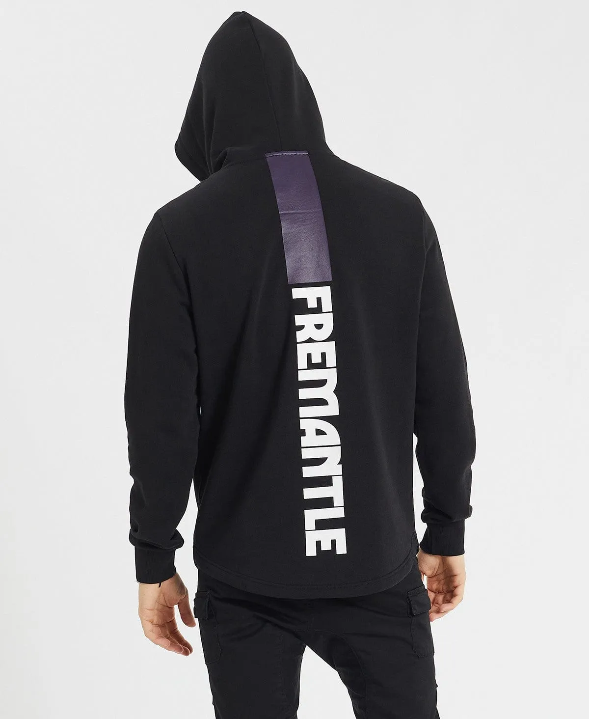 Fremantle Curved Hem Hooded Jumper Jet Black sold by Neverland