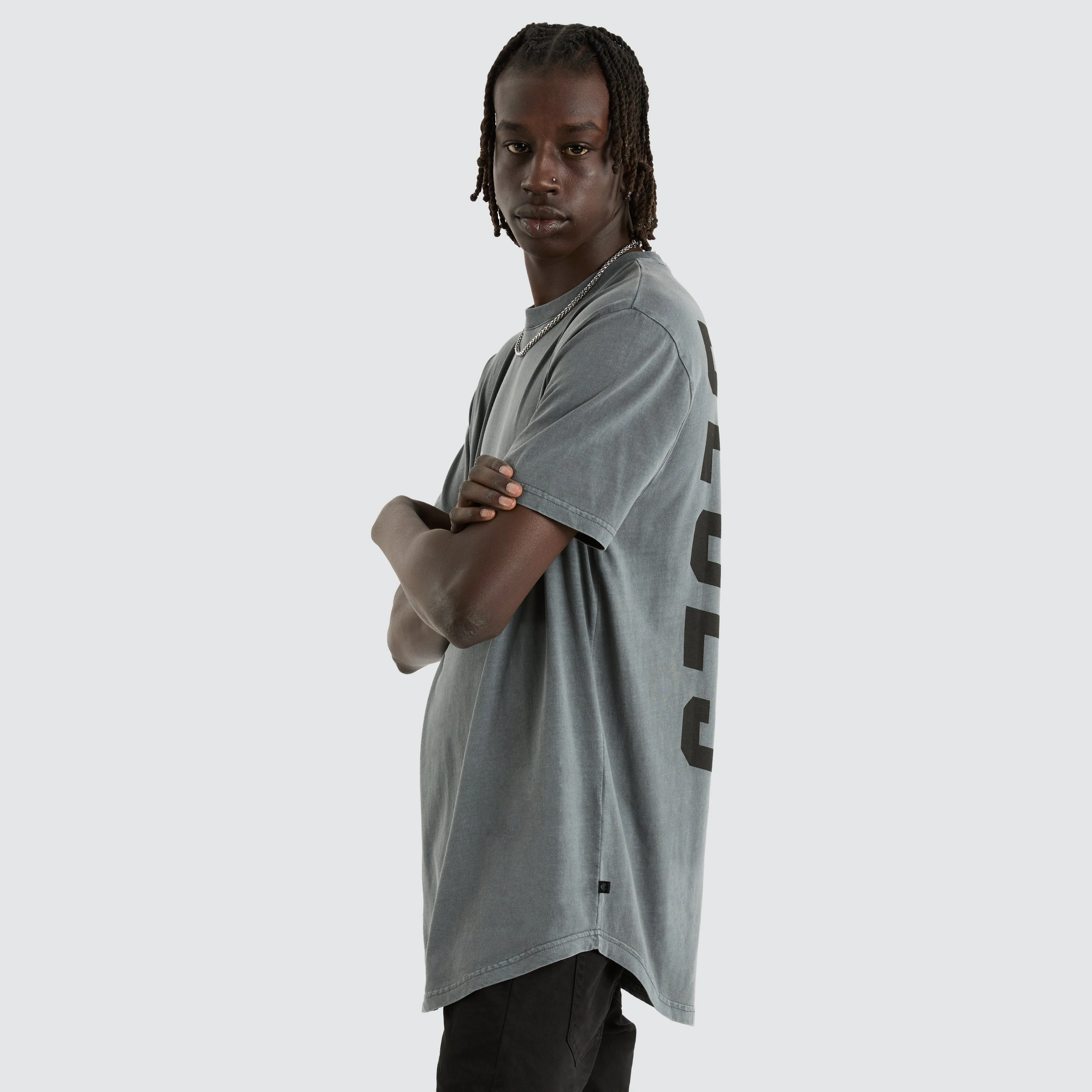 Carlton Blues AFL Dual Curved Tee Pigment Charcoal sold by Neverland product image thumbnail 2