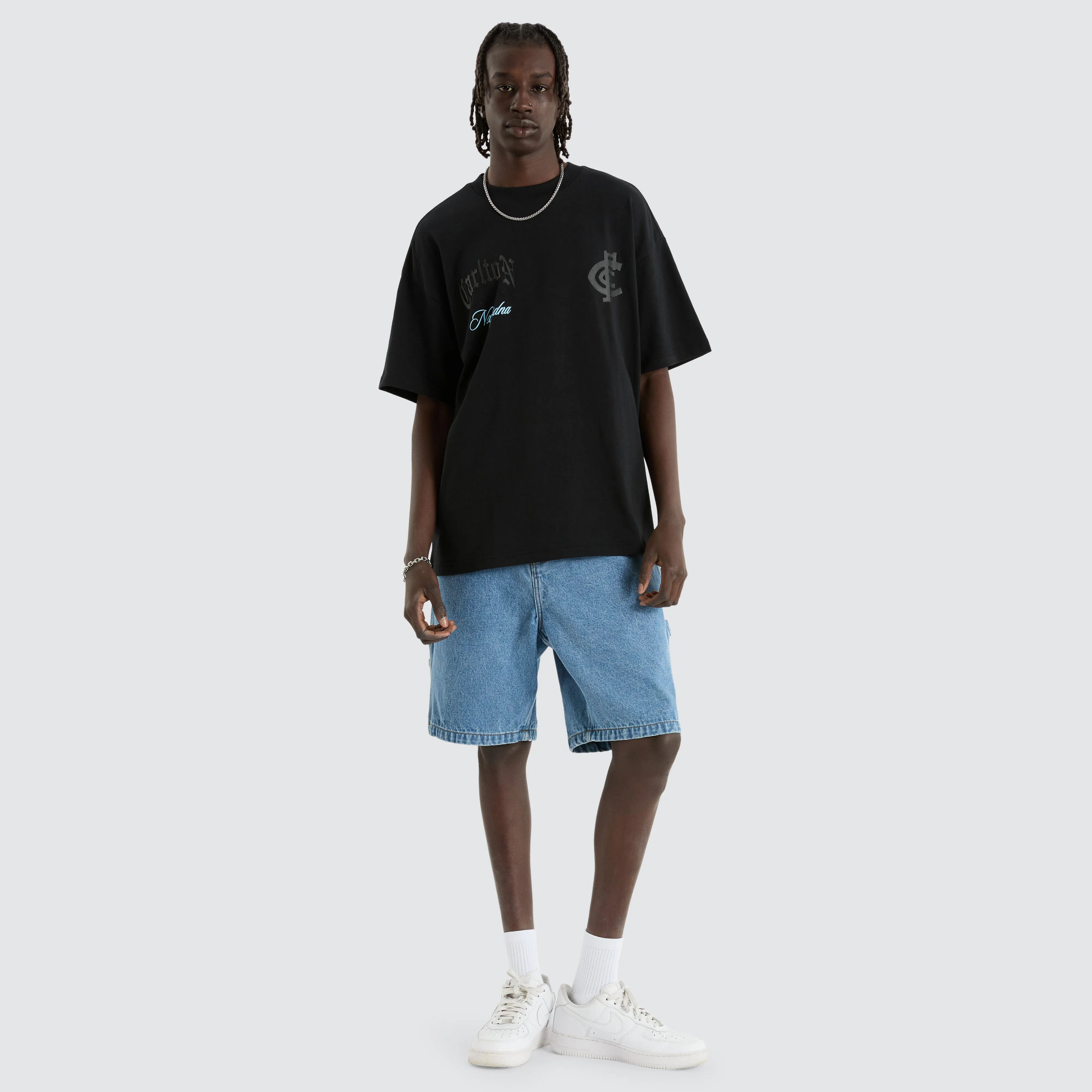 Carlton Blues AFL Blacked Out Raptor Tee Anthracite Black sold by Neverland product image thumbnail 5