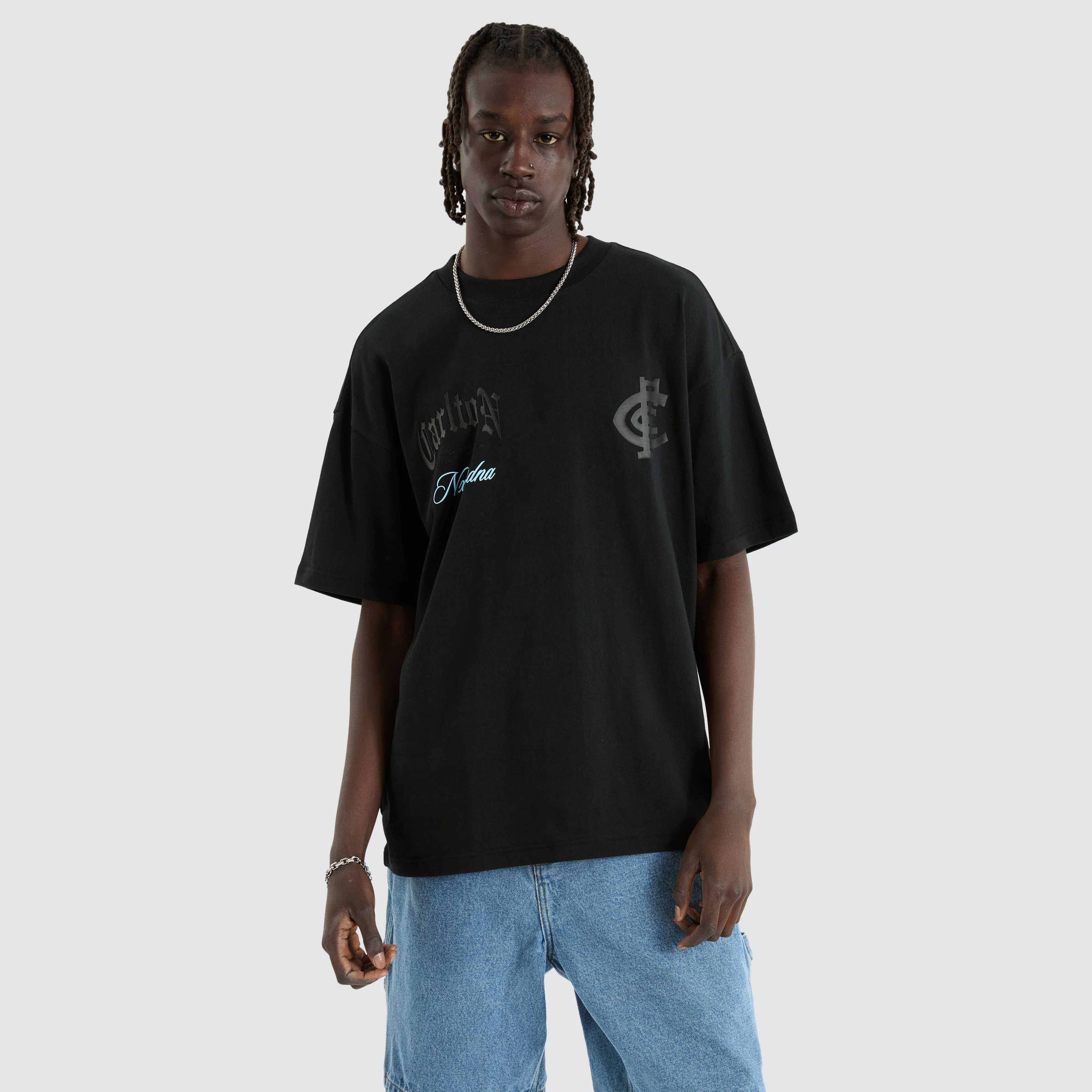 Carlton Blues AFL Blacked Out Raptor Tee Anthracite Black sold by Neverland product image thumbnail 3