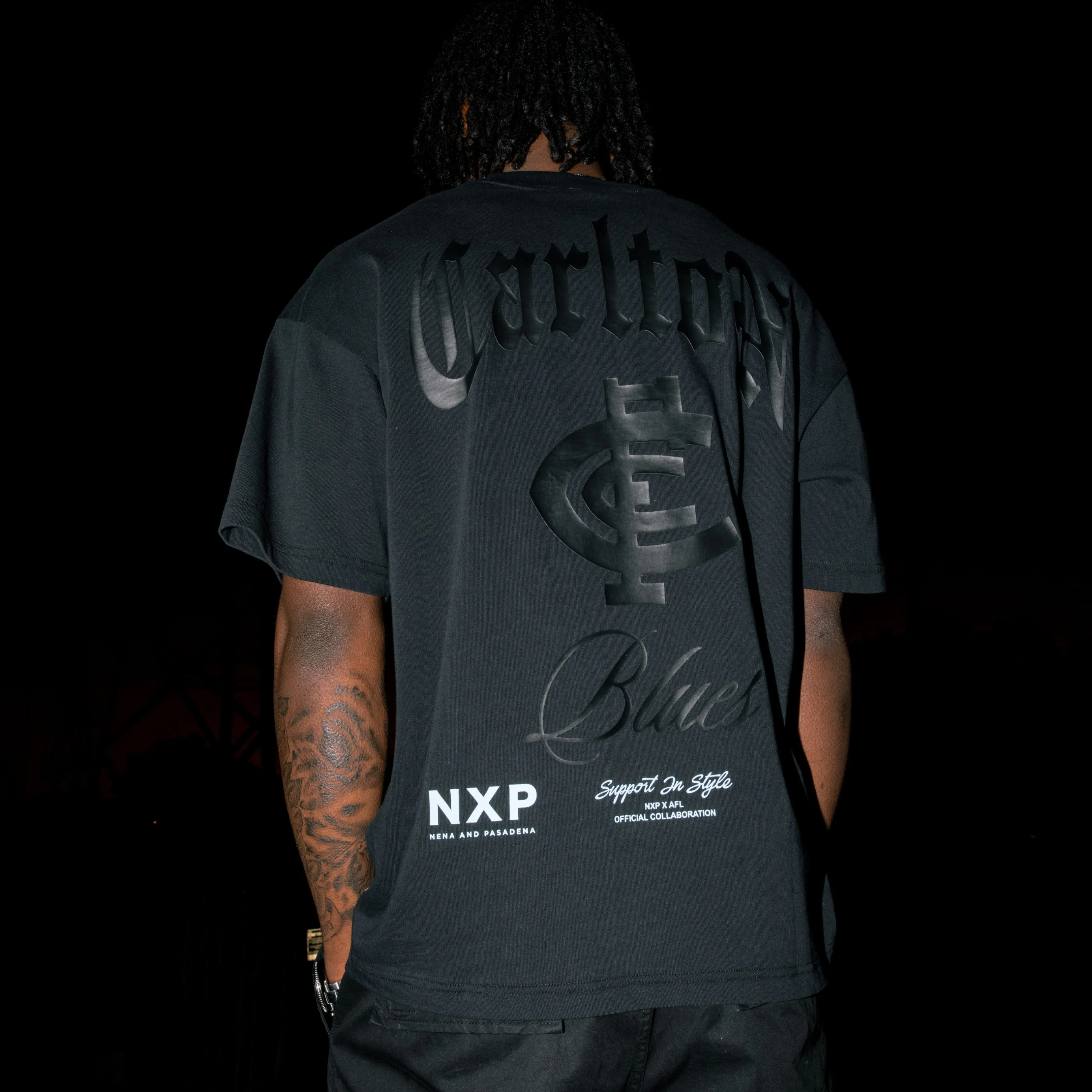 Carlton Blues AFL Blacked Out Raptor Tee Anthracite Black sold by Neverland product image thumbnail 2