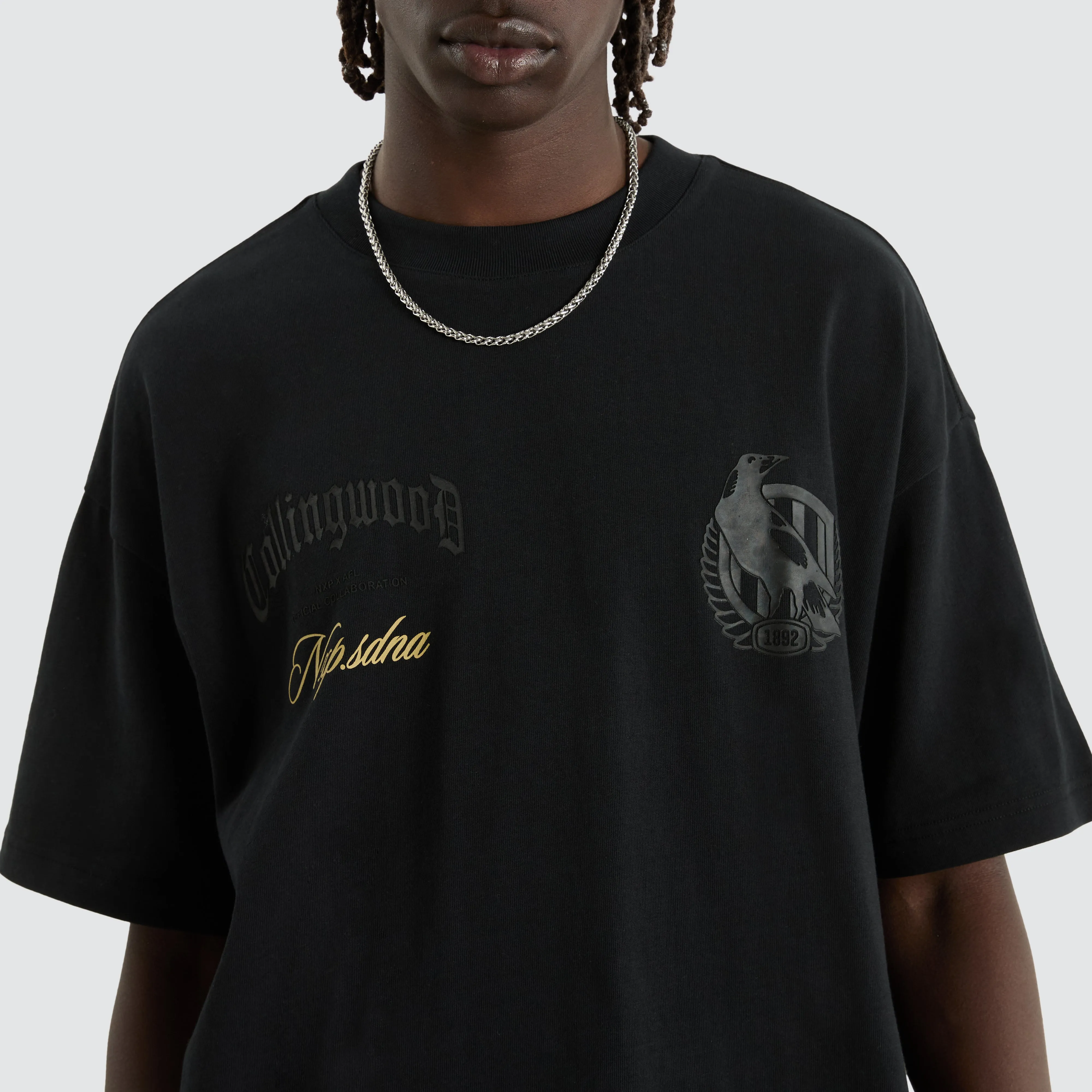 Collingwood Magpies AFL Blacked Out Raptor Tee Anthracite Black sold by Neverland product image thumbnail 3