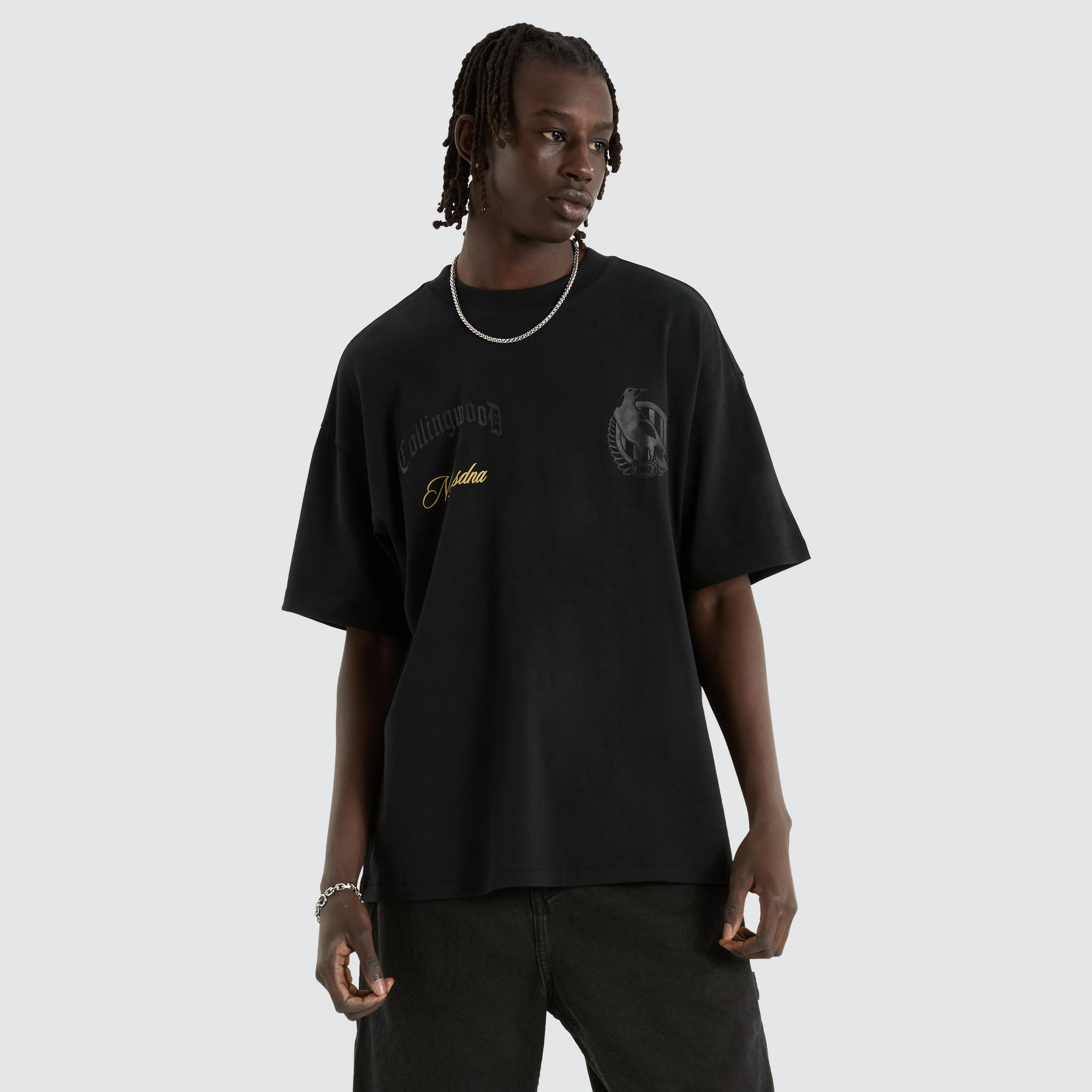 Collingwood Magpies AFL Blacked Out Raptor Tee Anthracite Black sold by Neverland product image thumbnail 5