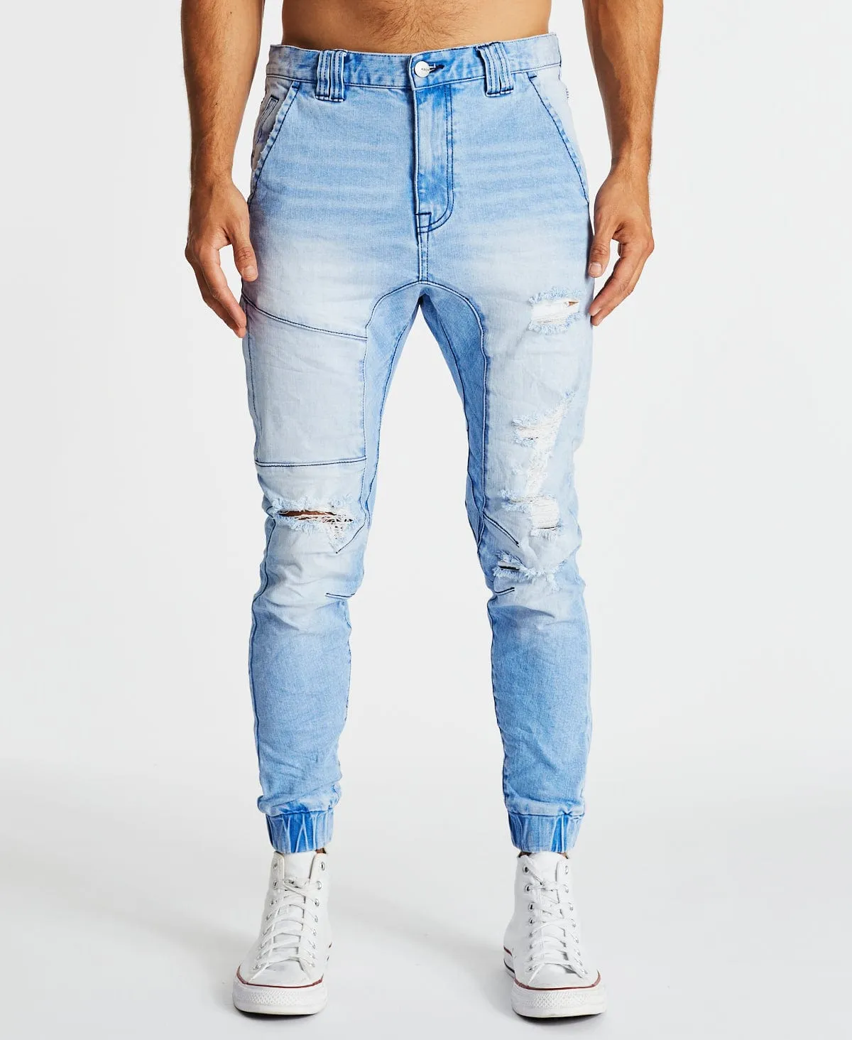 Spartan Denim Jogger Pants Crystal Blue sold by Neverland product image thumbnail 3