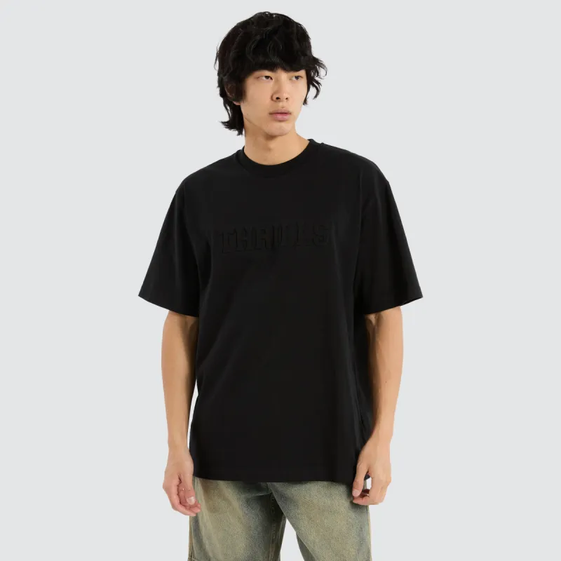 Roosevelt Emboss Oversize Tee Black made by Thrills