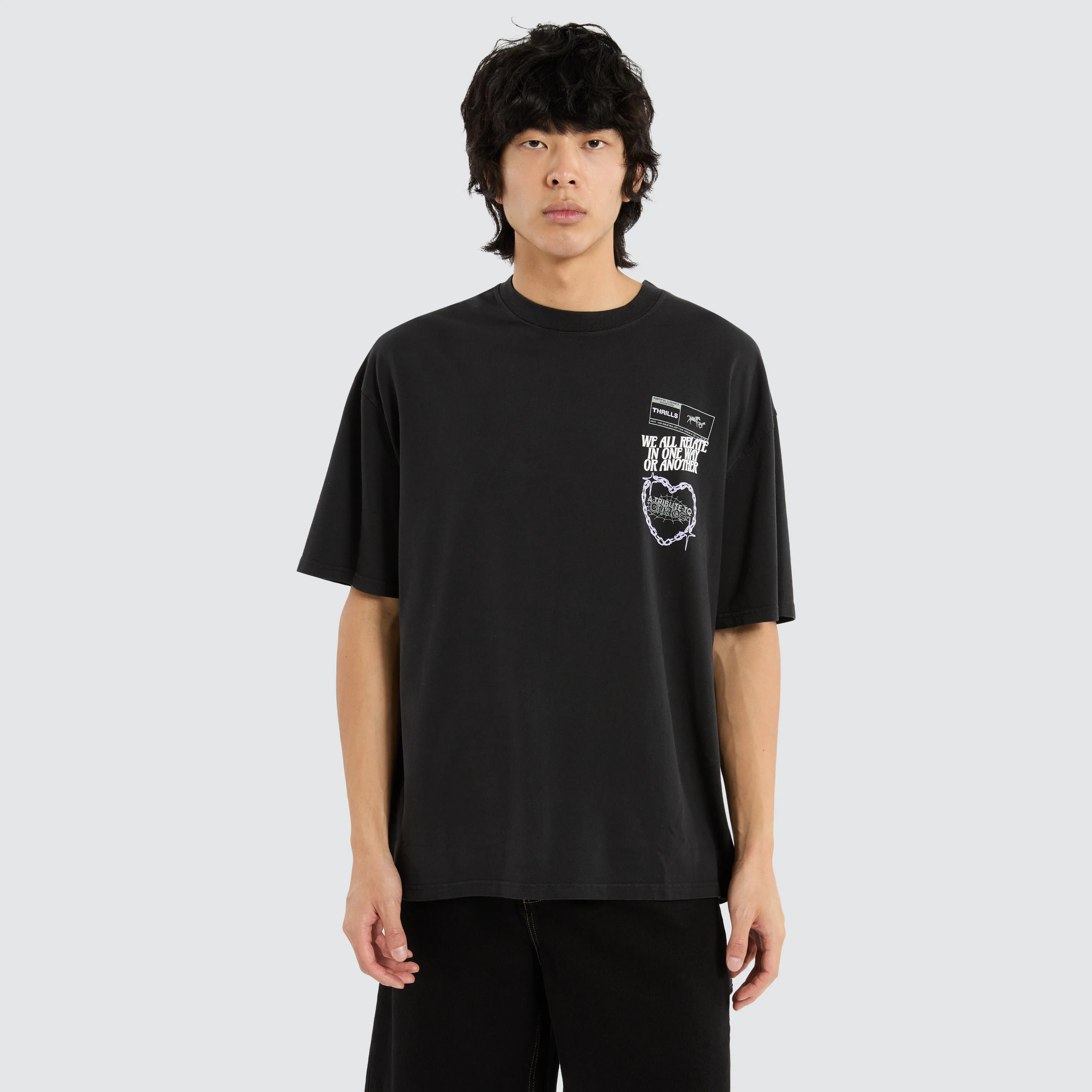 Chain Reaction Box Fit Tee Faded Black sold by Neverland product image thumbnail 3