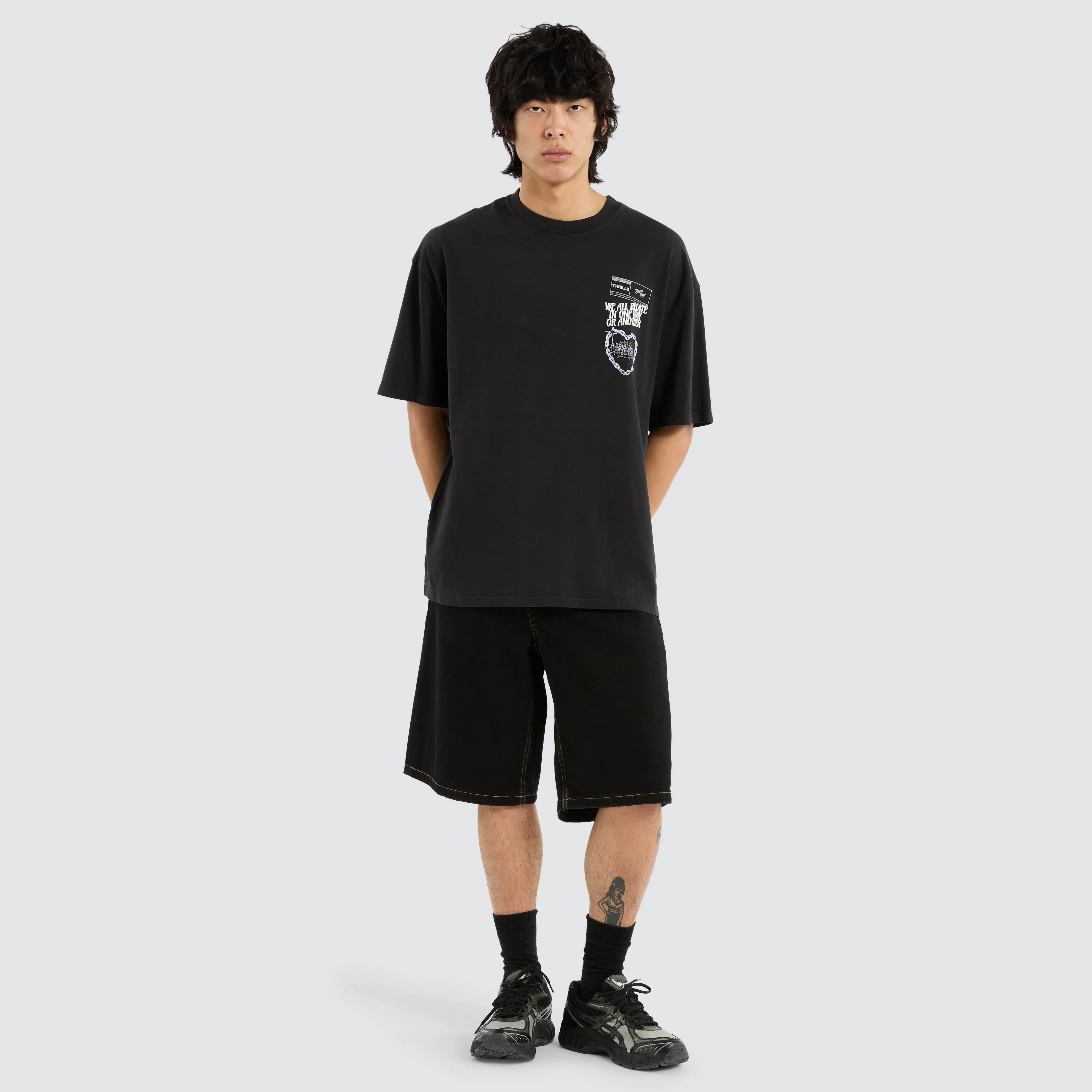 Chain Reaction Box Fit Tee Faded Black sold by Neverland product image thumbnail 4