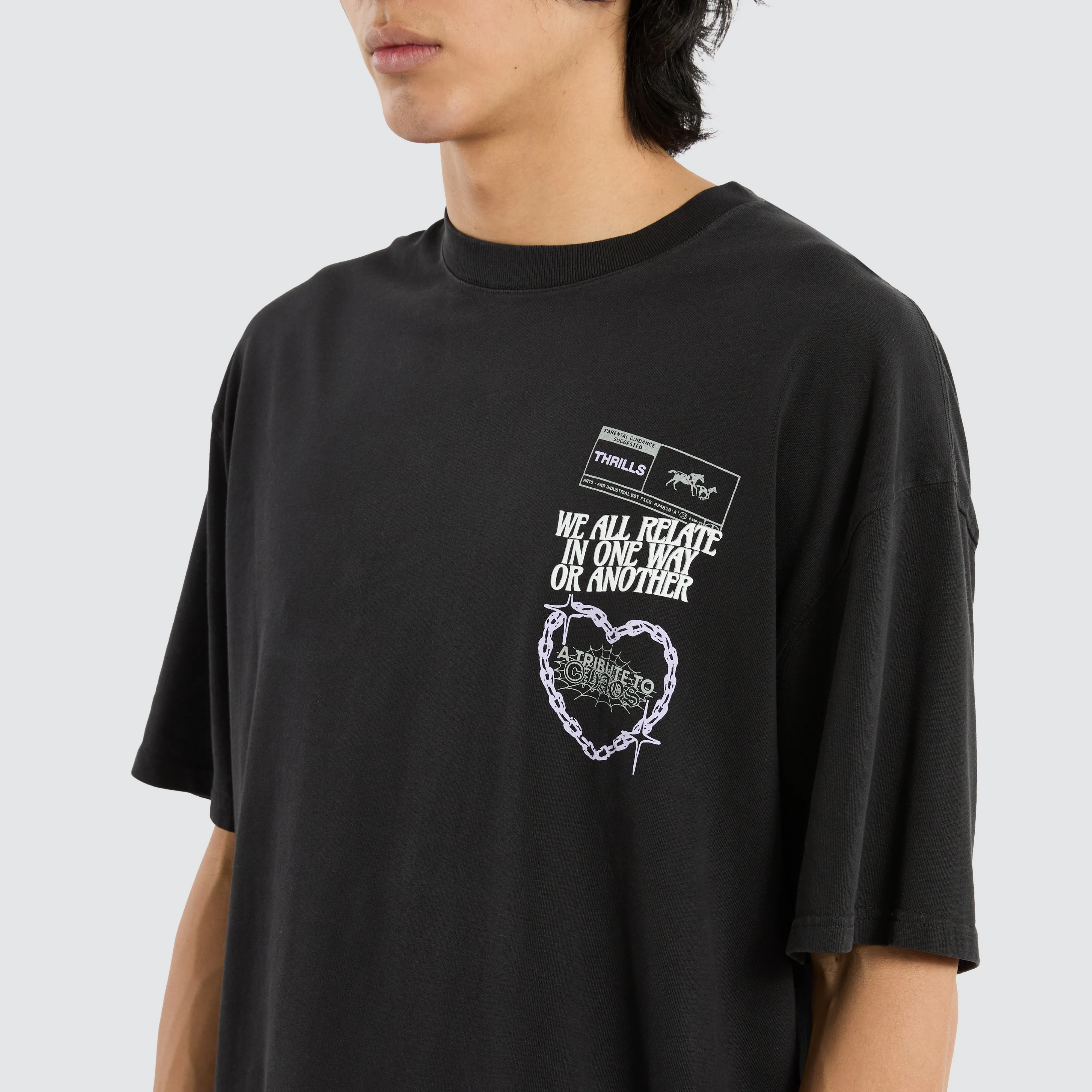 Chain Reaction Box Fit Tee Faded Black sold by Neverland product image thumbnail 2