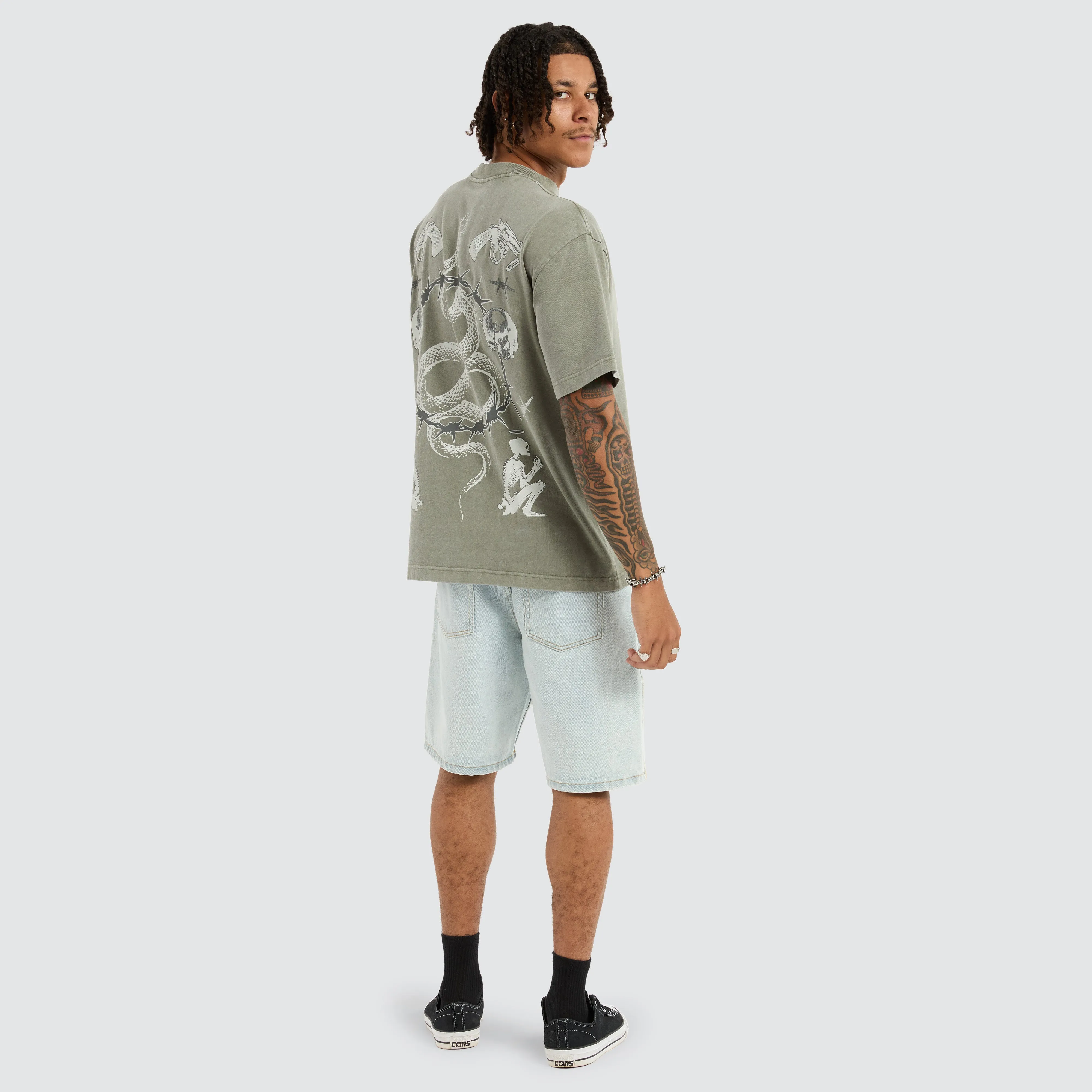 Slither Street Tee Mineral Dusty Olive sold by Neverland product image thumbnail 5