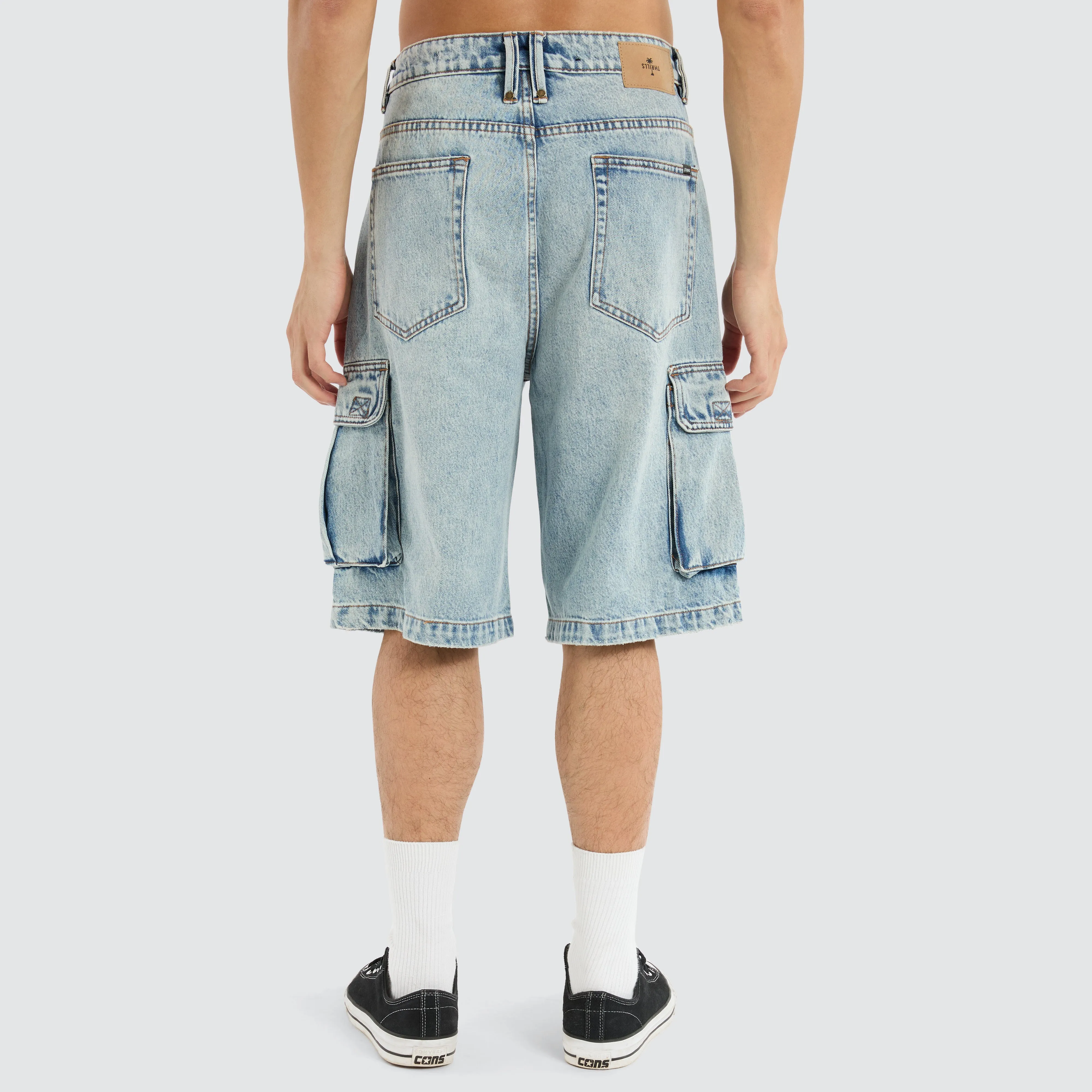 Big Slacker Denim Cargo Jorts Tainted Blue sold by Neverland product image thumbnail 3