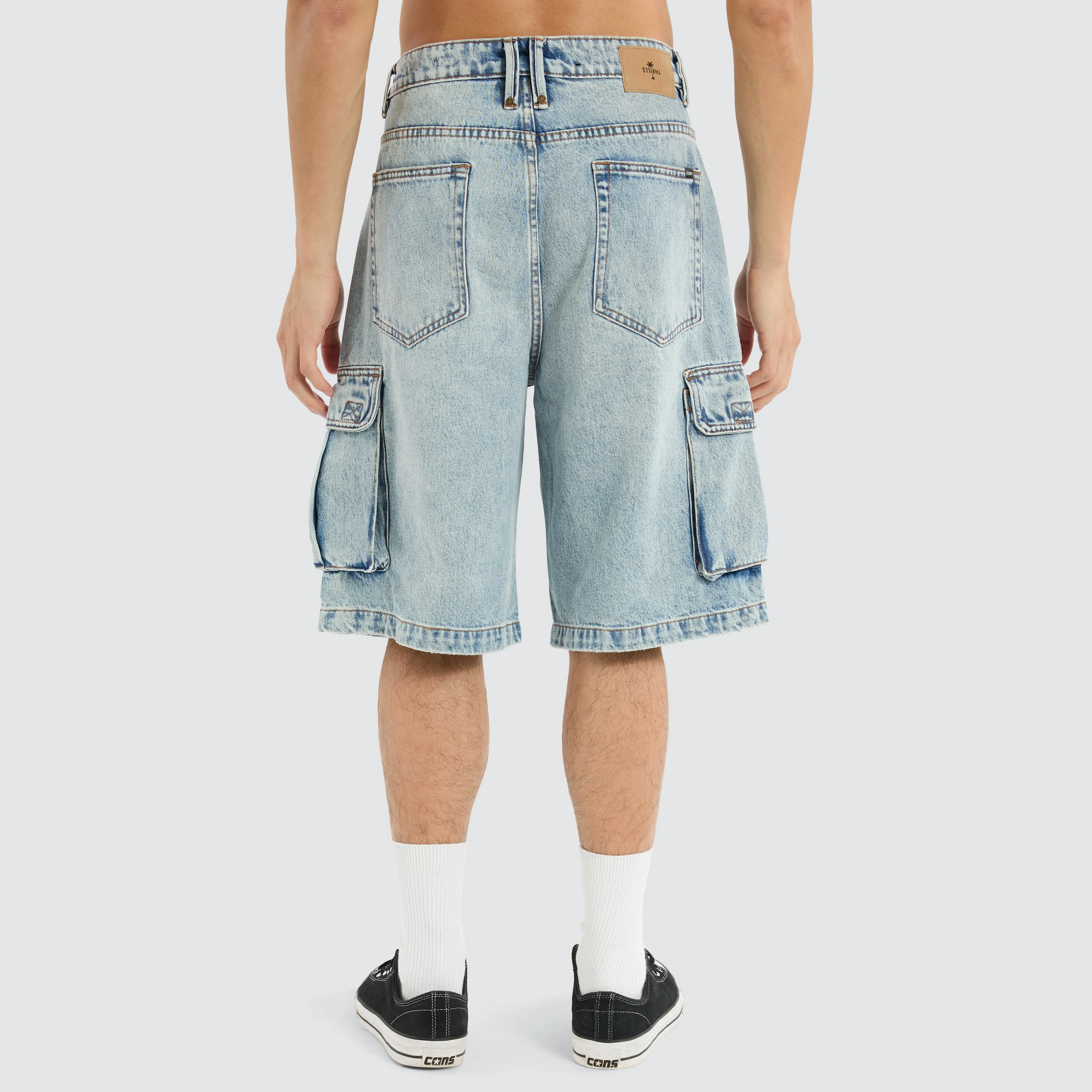 Big Slacker Denim Cargo Jorts Tainted Blue sold by Neverland