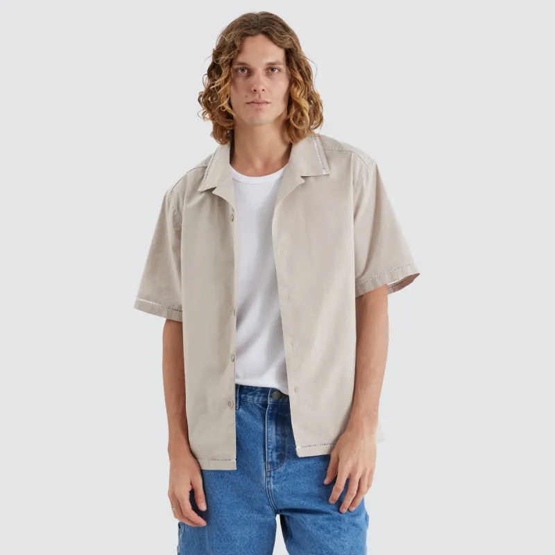 Ladder Resort Crop Shirt Light Taupe sold by Neverland