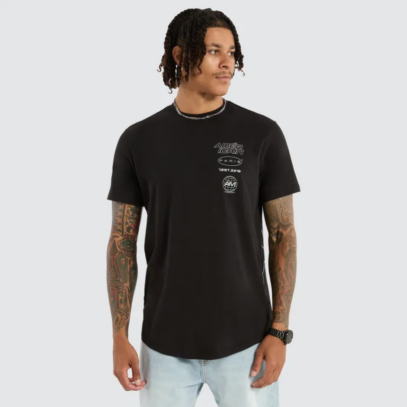 Remy Dual Curved Tee Jet Black sold by Neverland