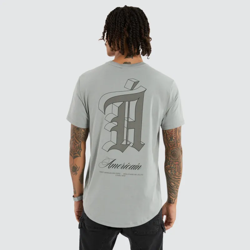Pierre Dual Curved Tee Ultimate Grey sold by Neverland