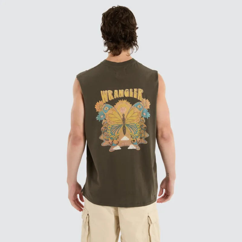 Wings Muscle Tee Green sold by Neverland