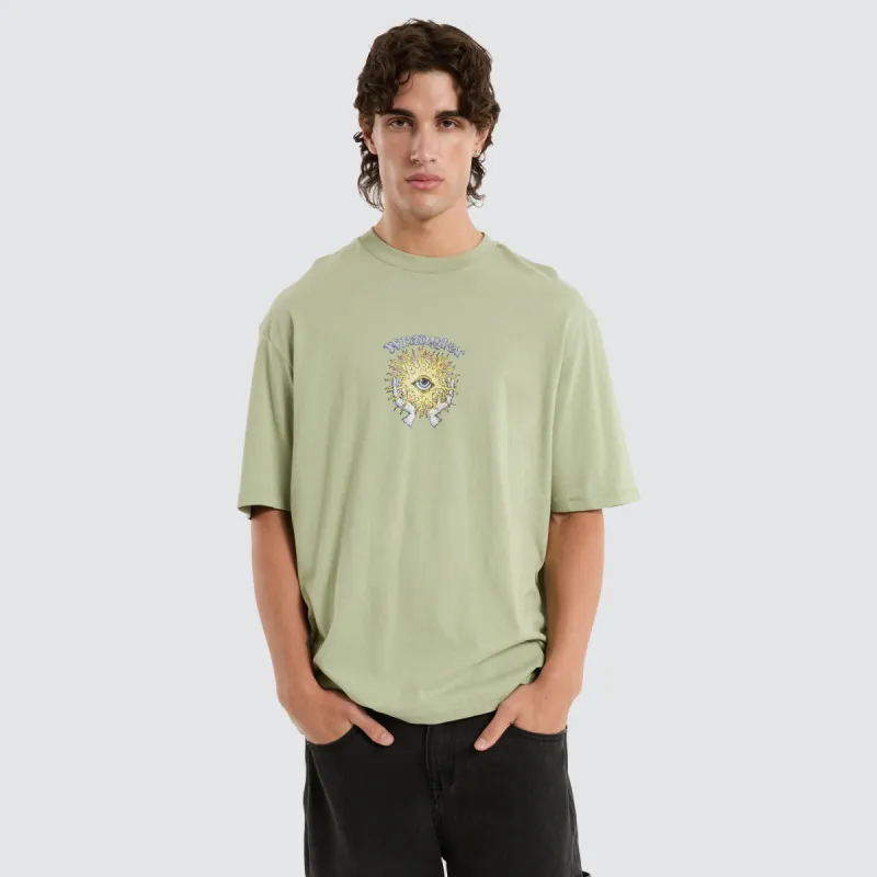 Sun Orb Slacker Tee Green sold by Neverland