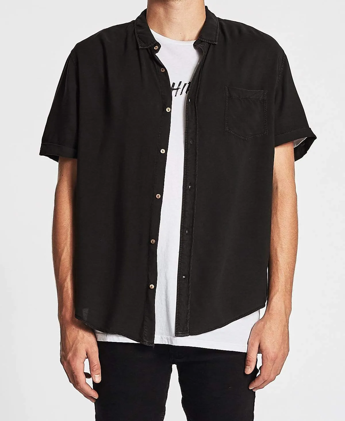 Short Sleeve Shirt Pigment Black sold by Neverland